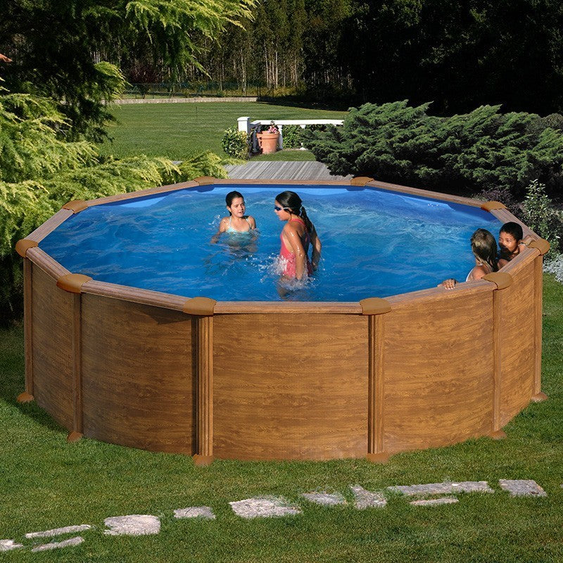 Gre - Piscina Mauritius Circular Imitación Madera