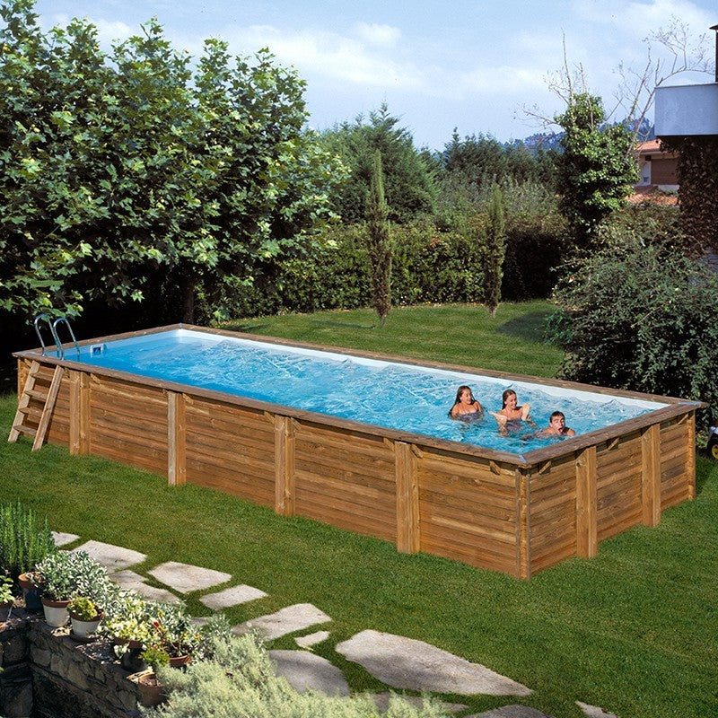 Gre - Piscina de madera Sunbay Mint rectangular 1013x418x146