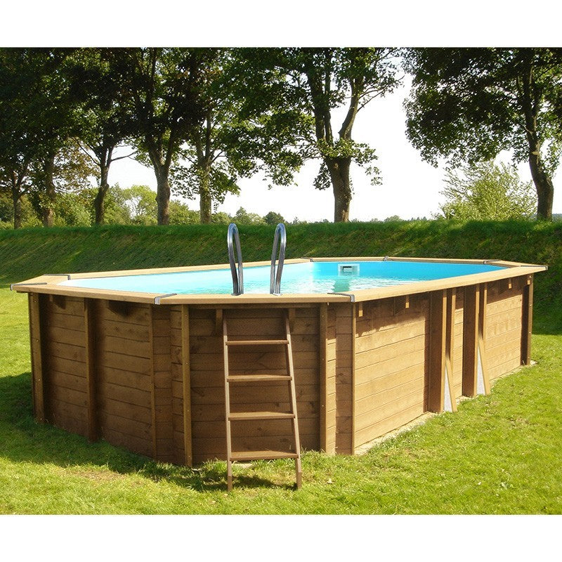 Gre - Piscina de madera Safran 2 ovalada 620x395x136