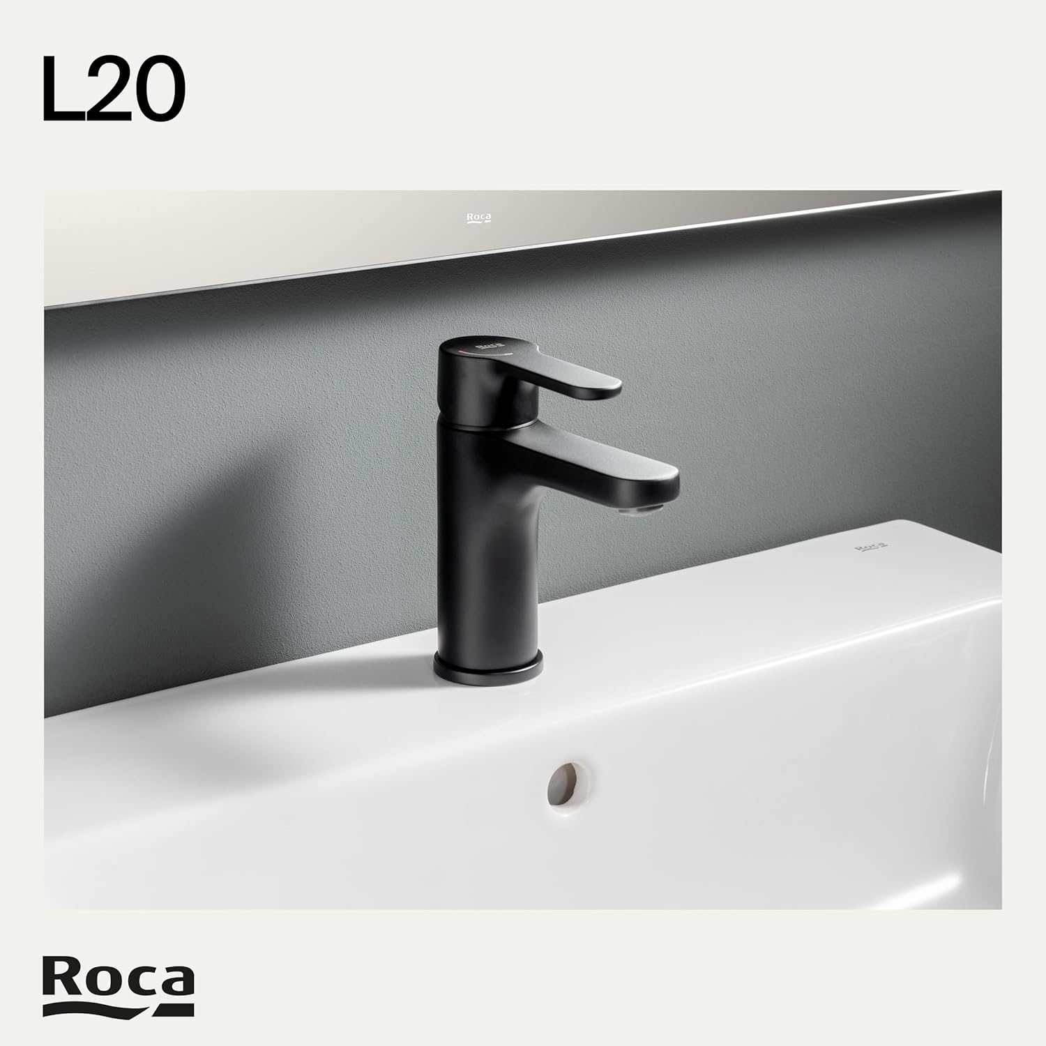 Roca - Waschhahn für glatte Körper L20 Matte A5A3K09NB0 Schwarz