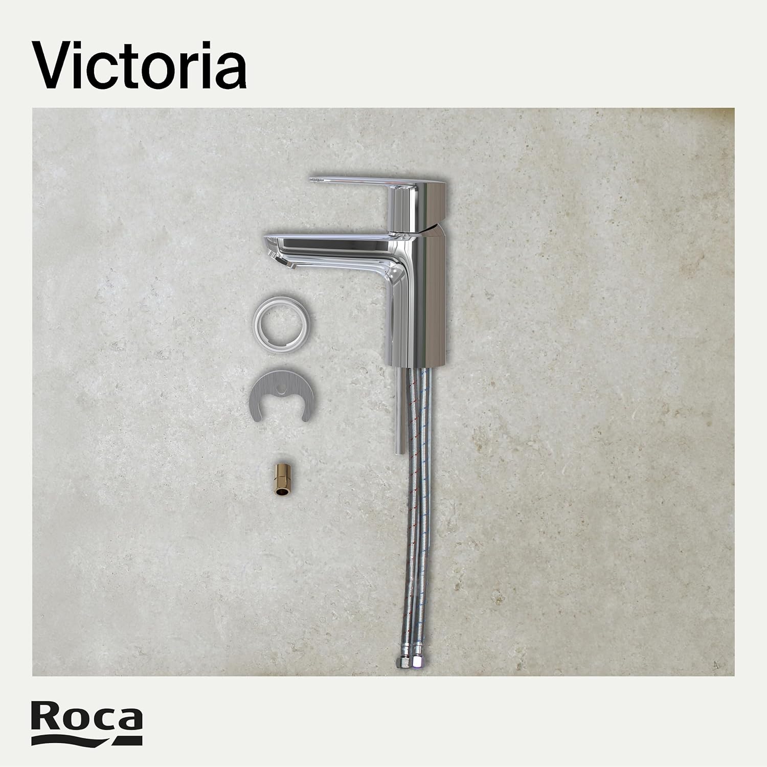 Roca - Mezclador monomando para lavabo con cuerpo liso Victoria Plus A5A324FC00