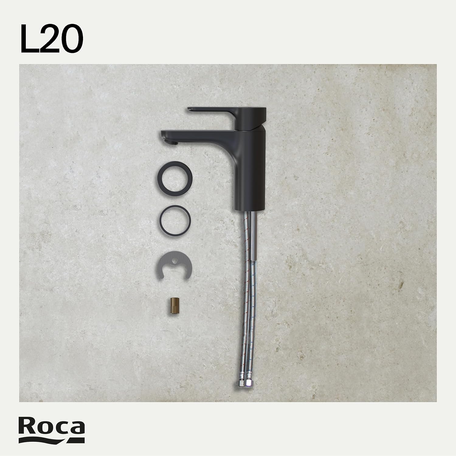 Roca - Waschhahn für glatte Körper L20 Matte A5A3K09NB0 Schwarz