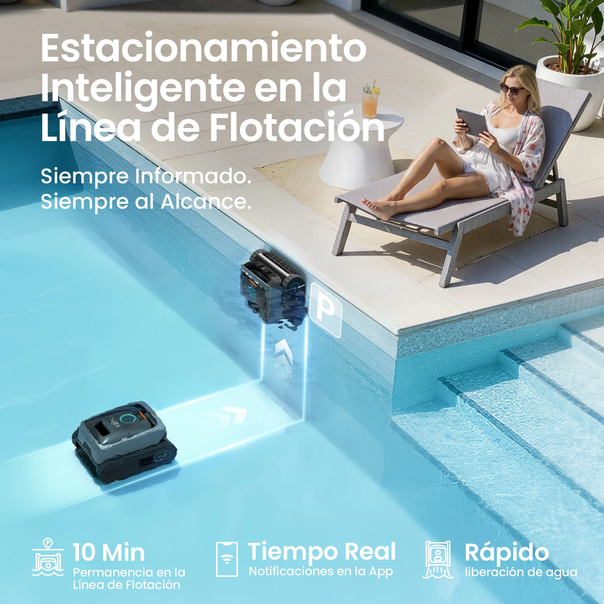 Aiper Scuba S3 Robot Limpiafondos de piscina de batería sin cable