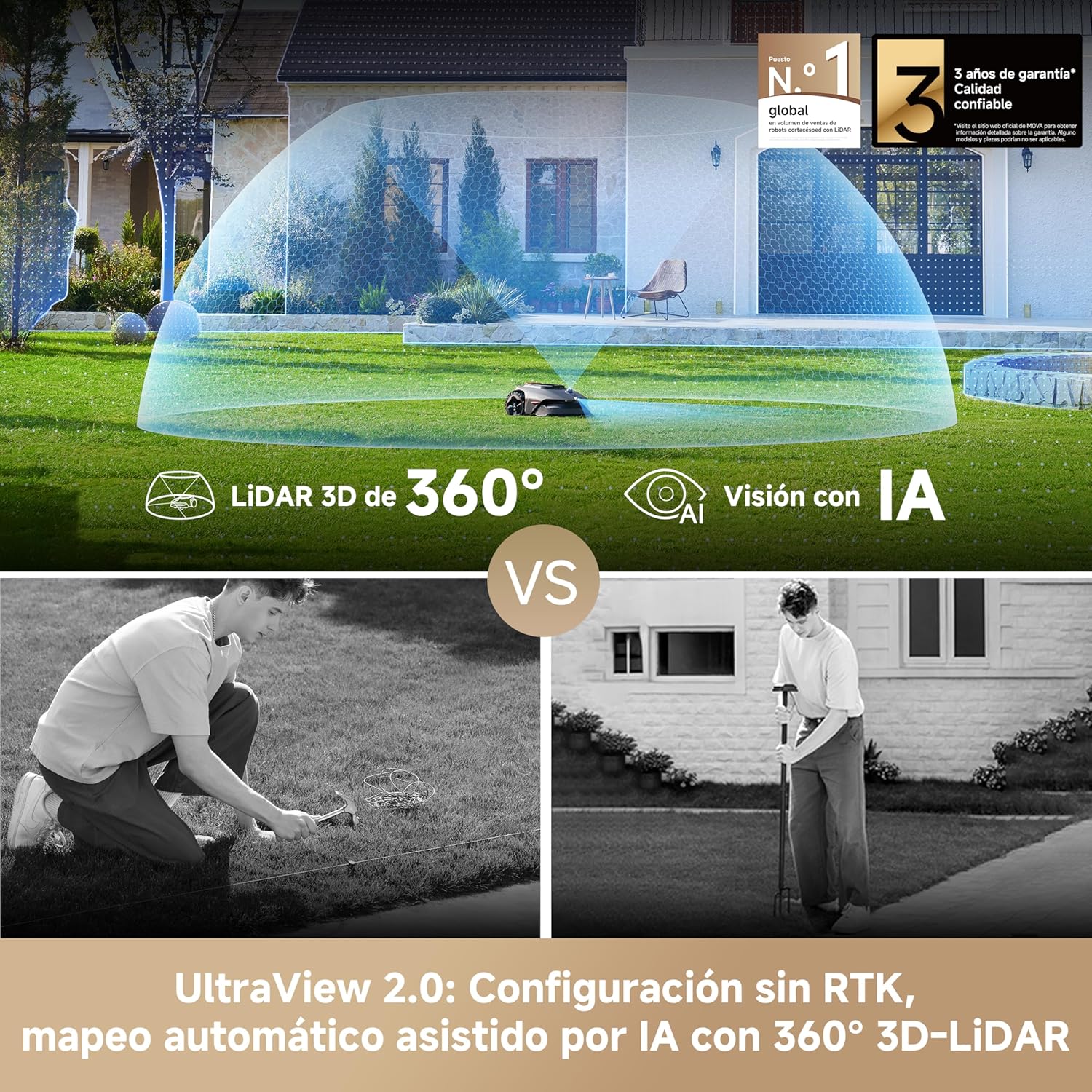 Mova – LiDAX Ultra 1000 robot cortador de relva sem cabo perimetral