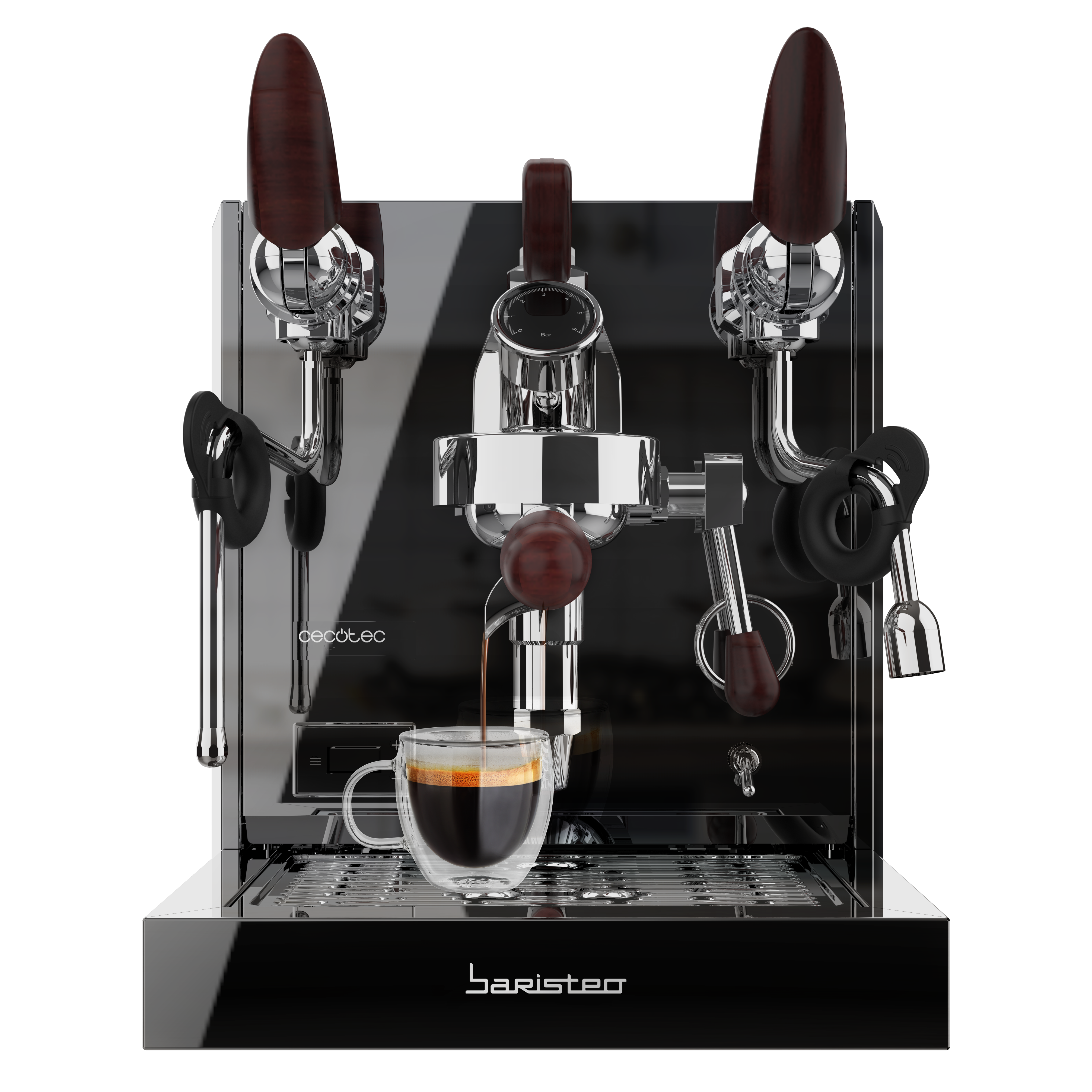 Cecotec Baristeo Excelsa Máquina de Espresso 15 Bares, Portafiltro 58 mm, Doble Caldera Acero Inoxidable