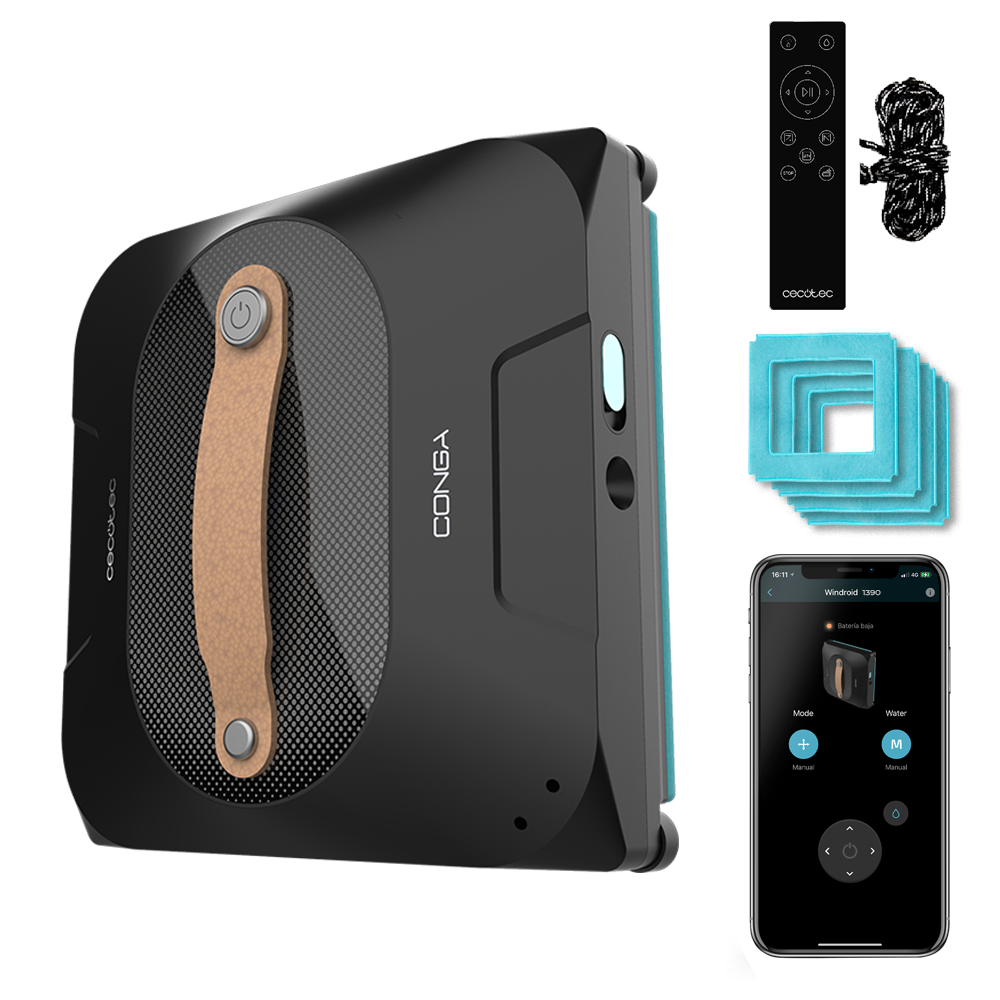 Cecotec Conga Windroid 1390 Fensterreinigungsroboter Doppelsprühfunktion App-verbunden
