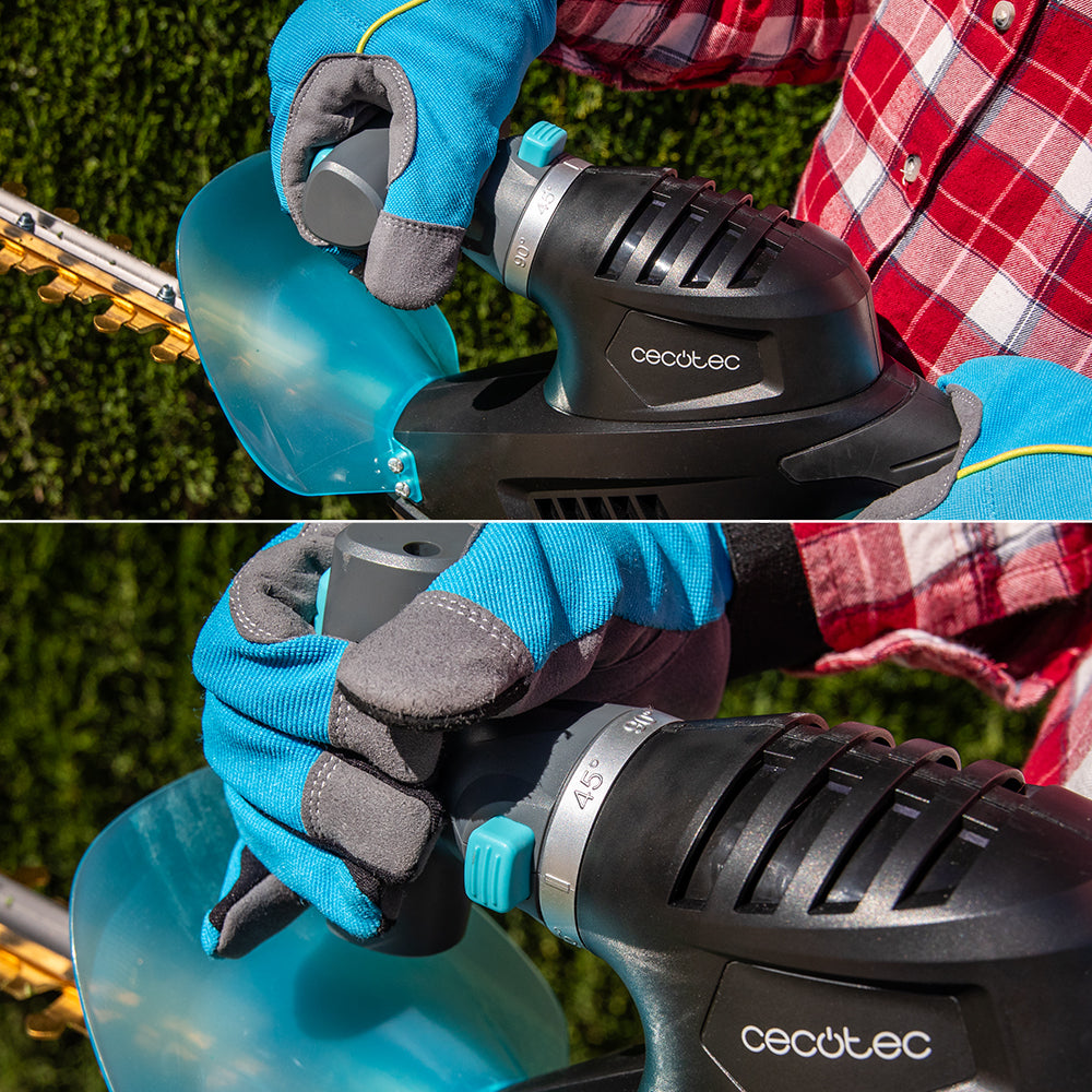 Cecotec Cortasetos TitaniumSword 450 con Cuchillas de Titanio Láser, 45 cm de Corte, Mango Ergonómico y Giro