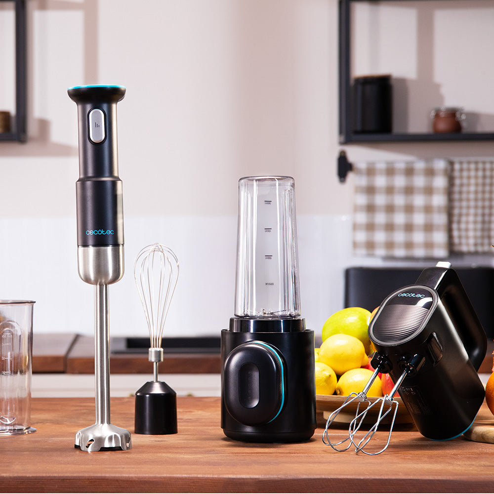 Cecotec BlendGo Pack Batidora Inalámbrica Carga Rápida 2 Horas Con Indicadores de Batería y Accesorios