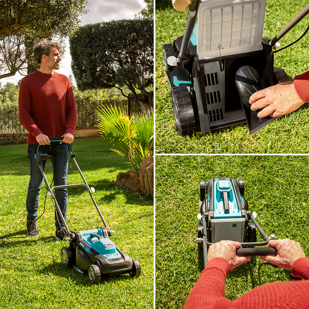 Cecotec Elektrischer Rasenmäher Terrenator 360 Flex Z 1500 W Z Tech System Zentrale Höhenverstellung