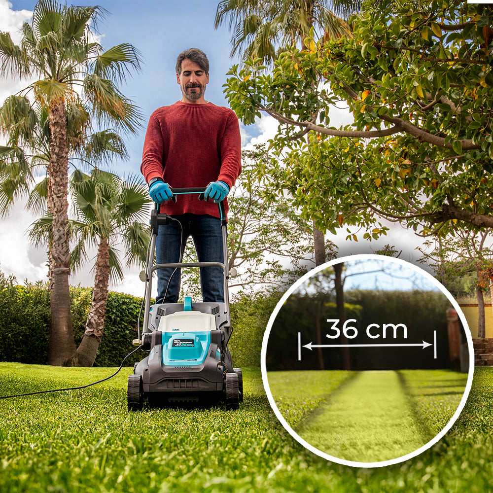 Cecotec Elektrischer Rasenmäher Terrenator 360 Flex Z 1500 W Z Tech System Zentrale Höhenverstellung