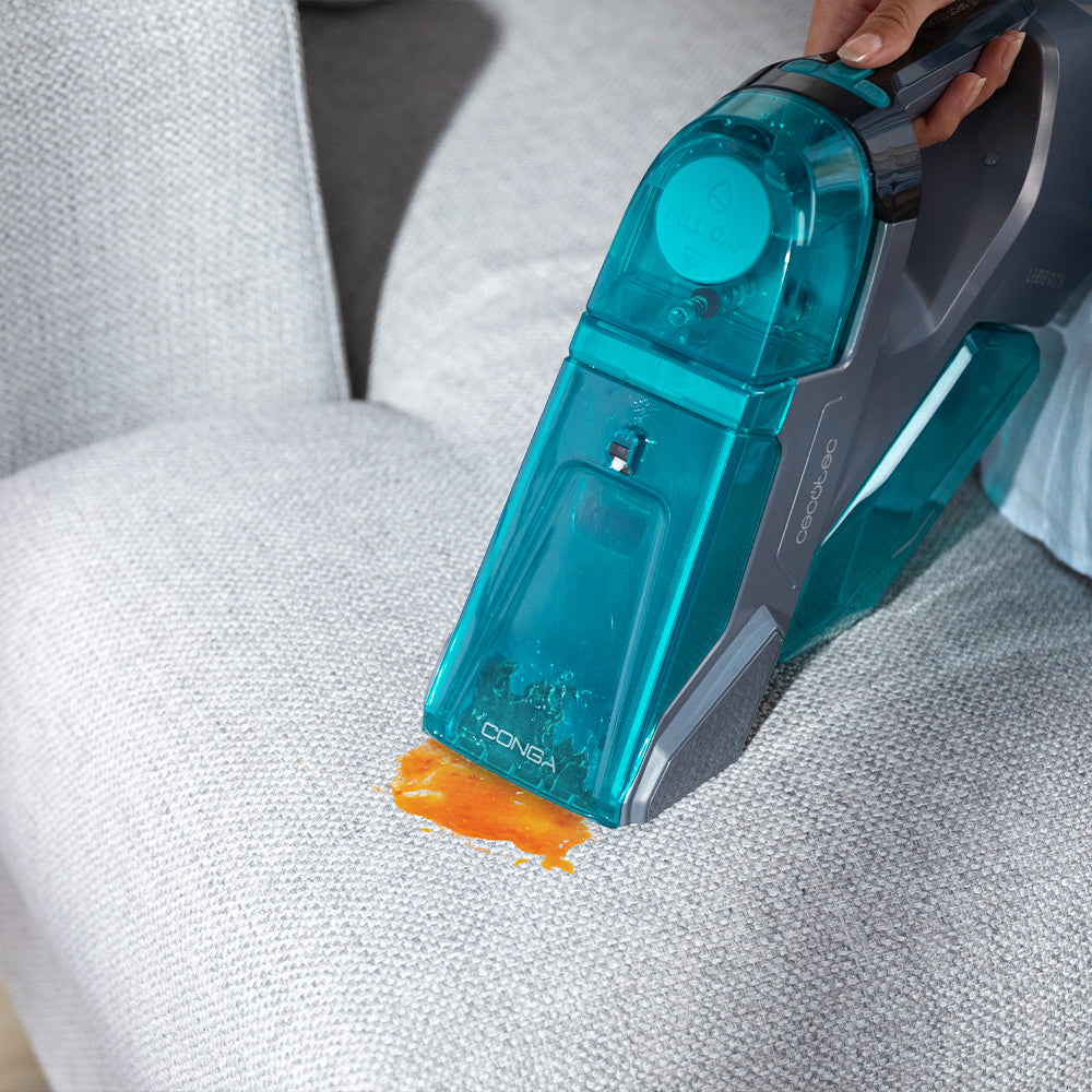 Cecotec Conga MotorHand 3 em 1 Aspirador de Mão para Estofos e Tapetes Pulveriza e Aspira 25 Minutos Azul