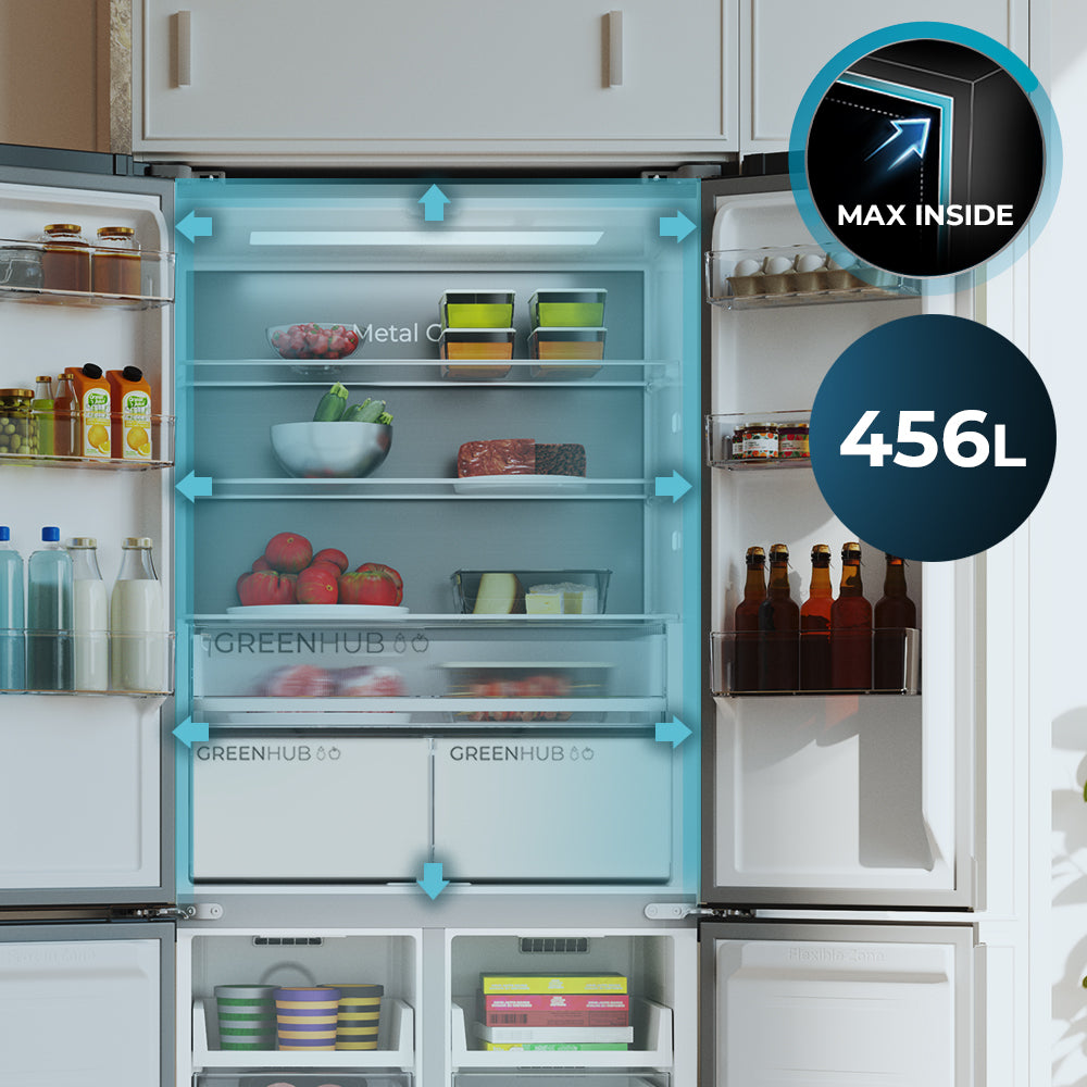 Cecotec Bolero CoolMarket 4D 456 SBI Inox E Refrigerador Inverter 456 L Clase E