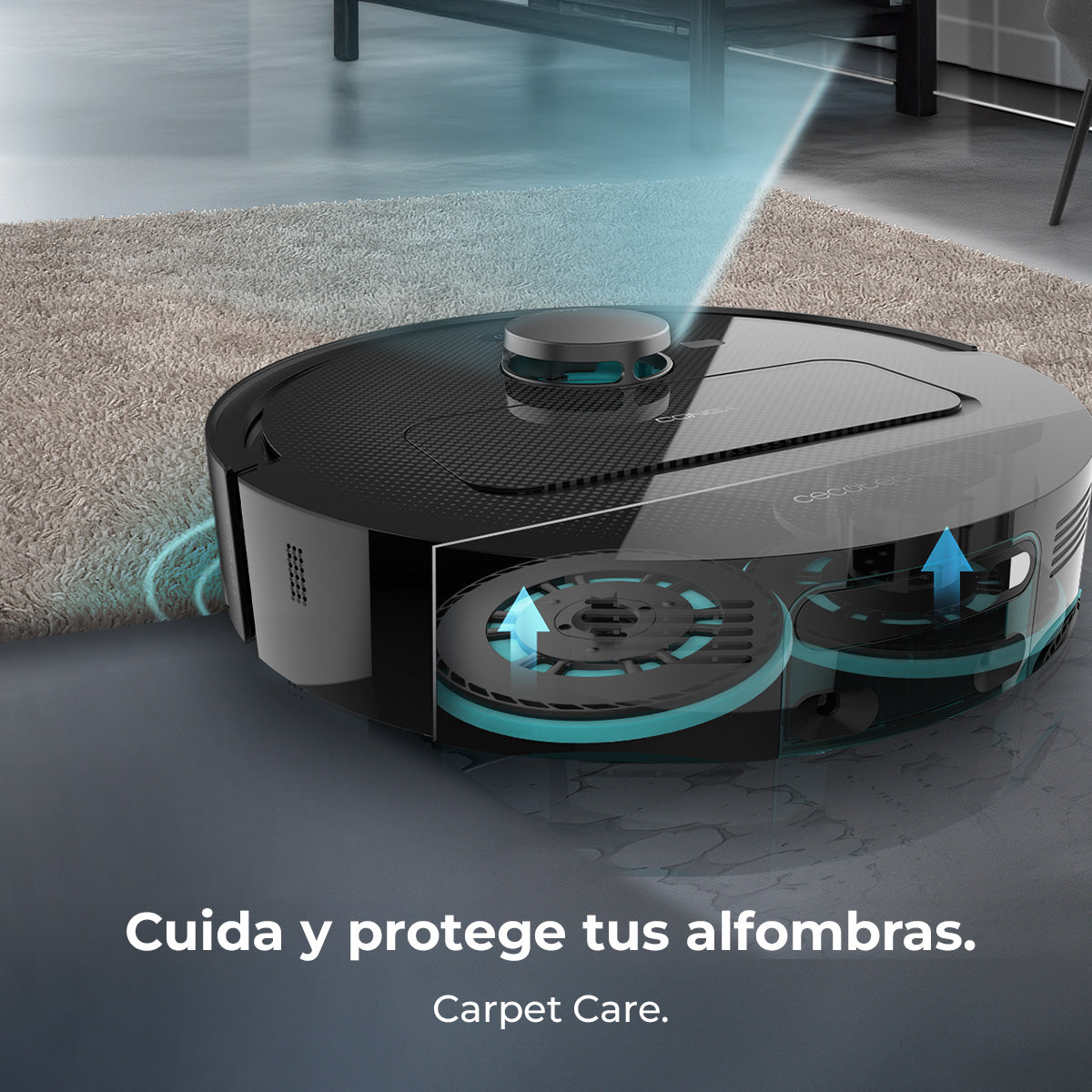 Cecotec Conga X50 Robot Aspirateur avec Navigation Laser et Cartographie Intelligente Frotteur Spin