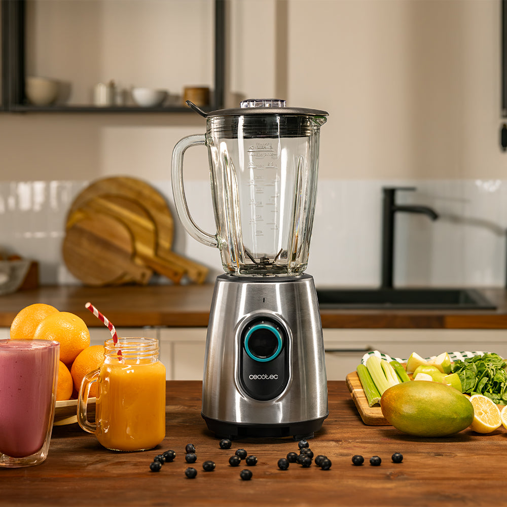 Cecotec Licuadora Power Black Titanium 2300MAX Inox 1800 W 27800 RPM 8 Hojas Para Batidos