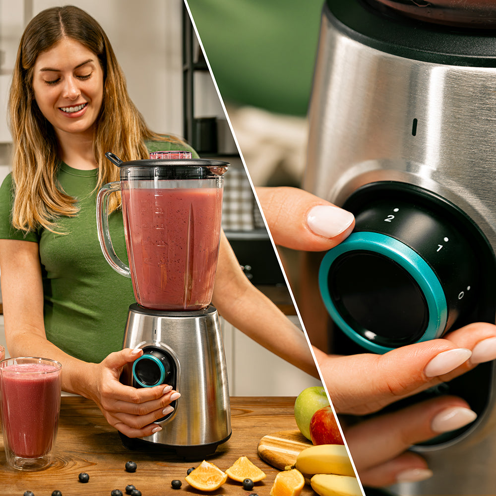 Cecotec Licuadora Power Black Titanium 2300MAX Inox 1800 W 27800 RPM 8 Hojas Para Batidos