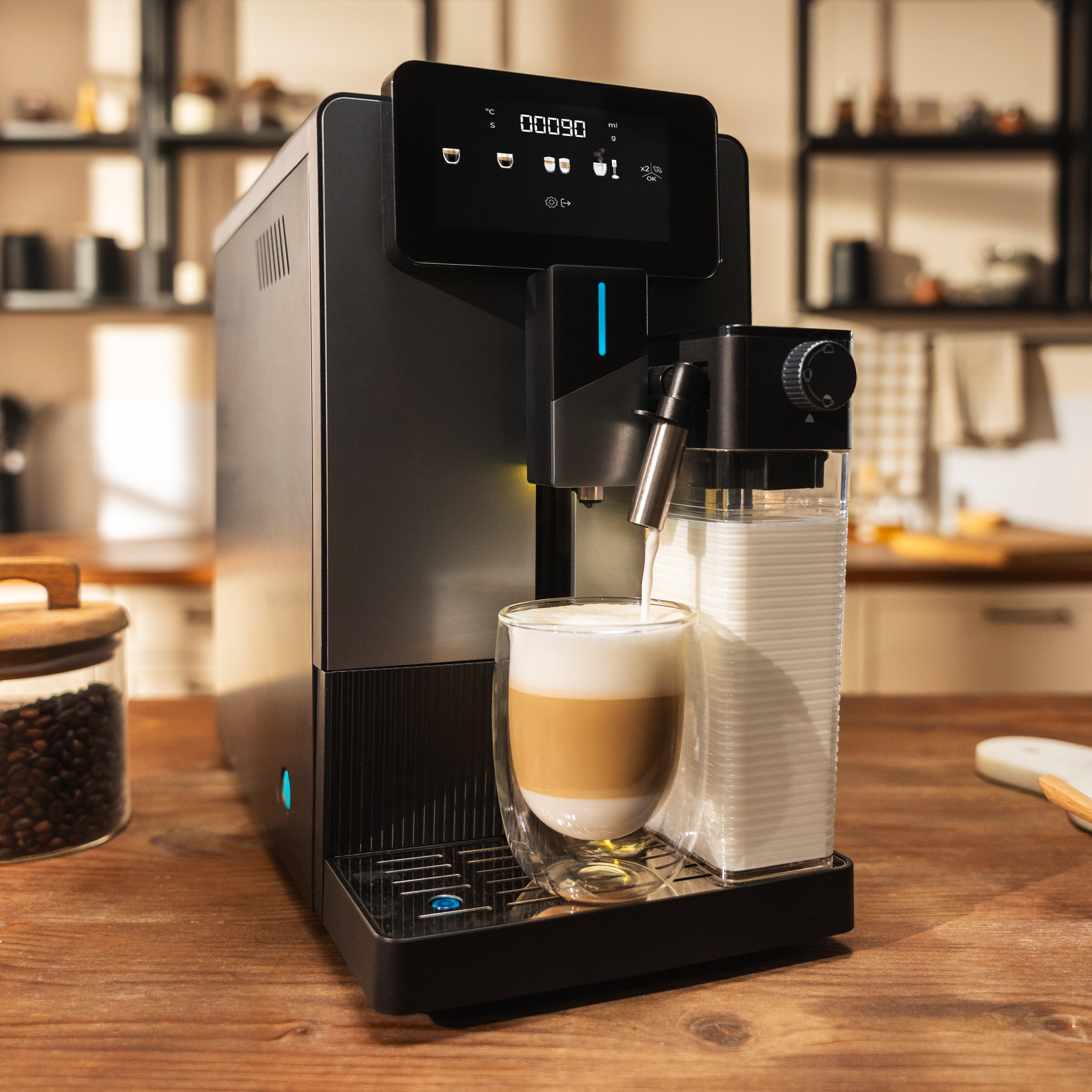 Cecotec Cremmaet Latte Superautomática y Compacta con Recetario de 6 Bebidas y Molinillo Integrado