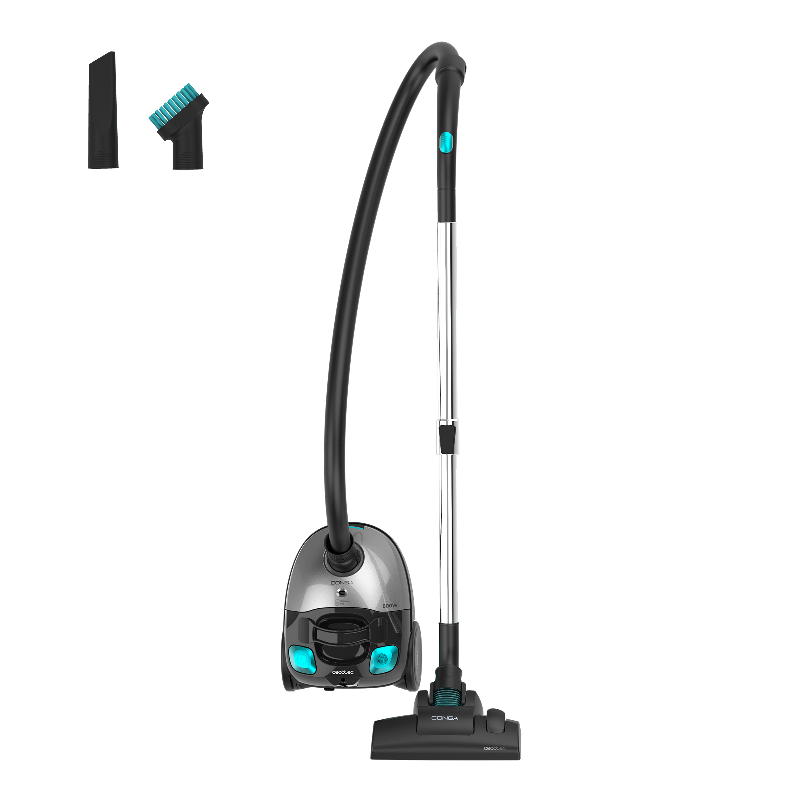 Cecotec Conga PowerBag 2000 Compact Plus Aspirapolvere Trineo 800 W 16 kPa per Pavimenti Duri e Tappeti