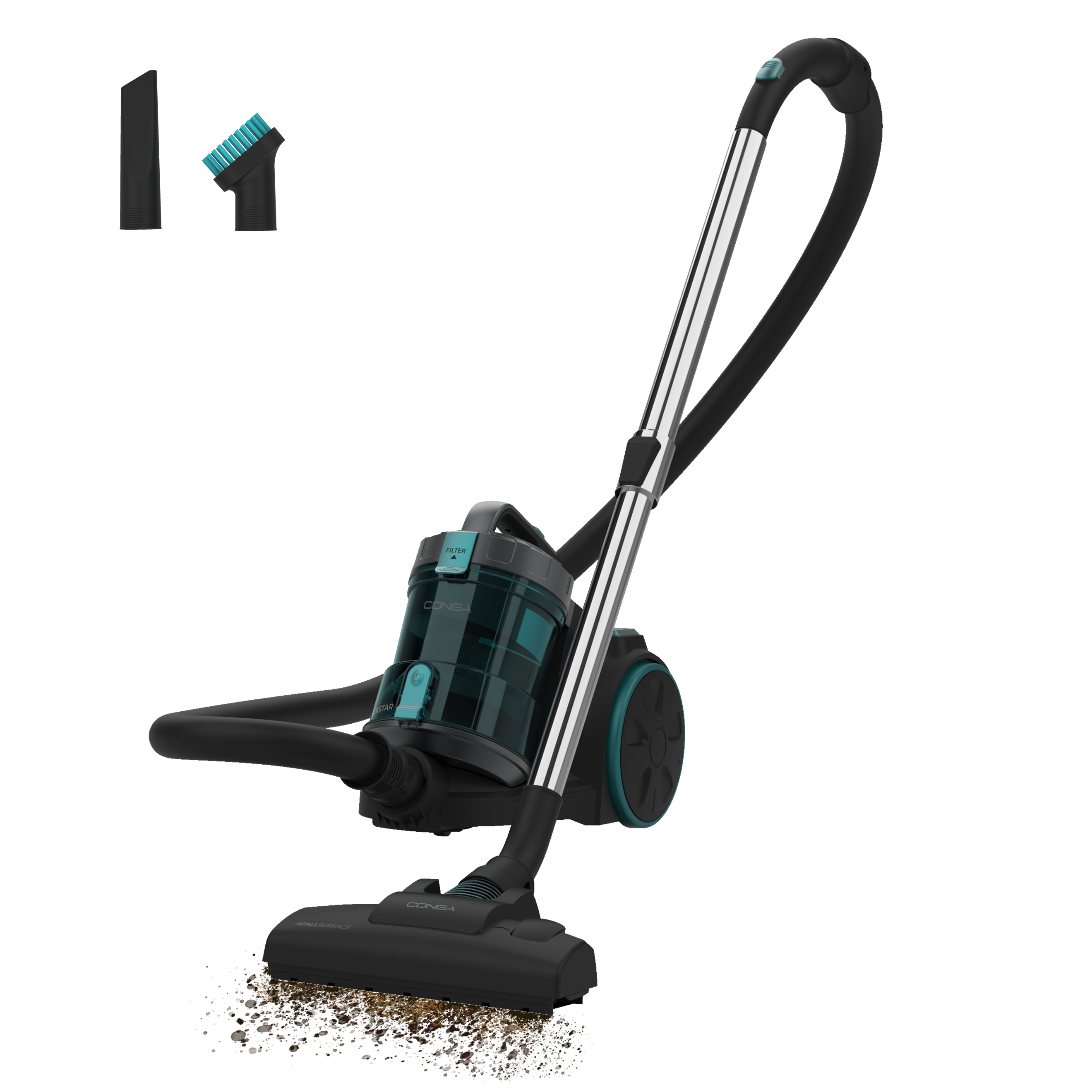 Cecotec Conga Rockstar Cyclonic XL Aspirateur Traîneau 890 W et 17 kPa d'Aspiration Puissante
