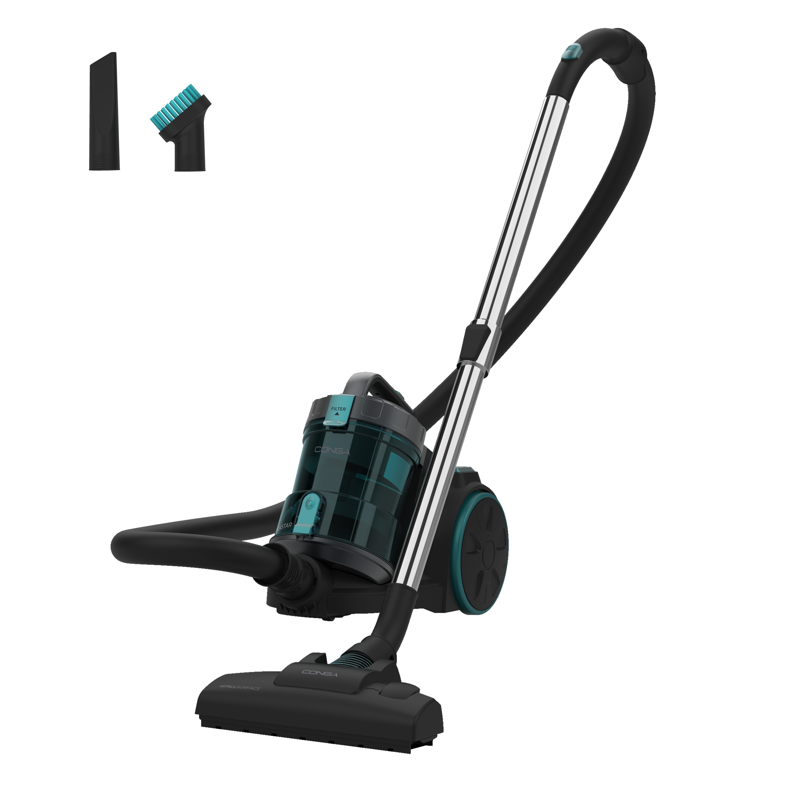 Cecotec Conga Rockstar Cyclonic XL Schlittenstaubsauger 890 W und 17 kPa starke Saugleistung
