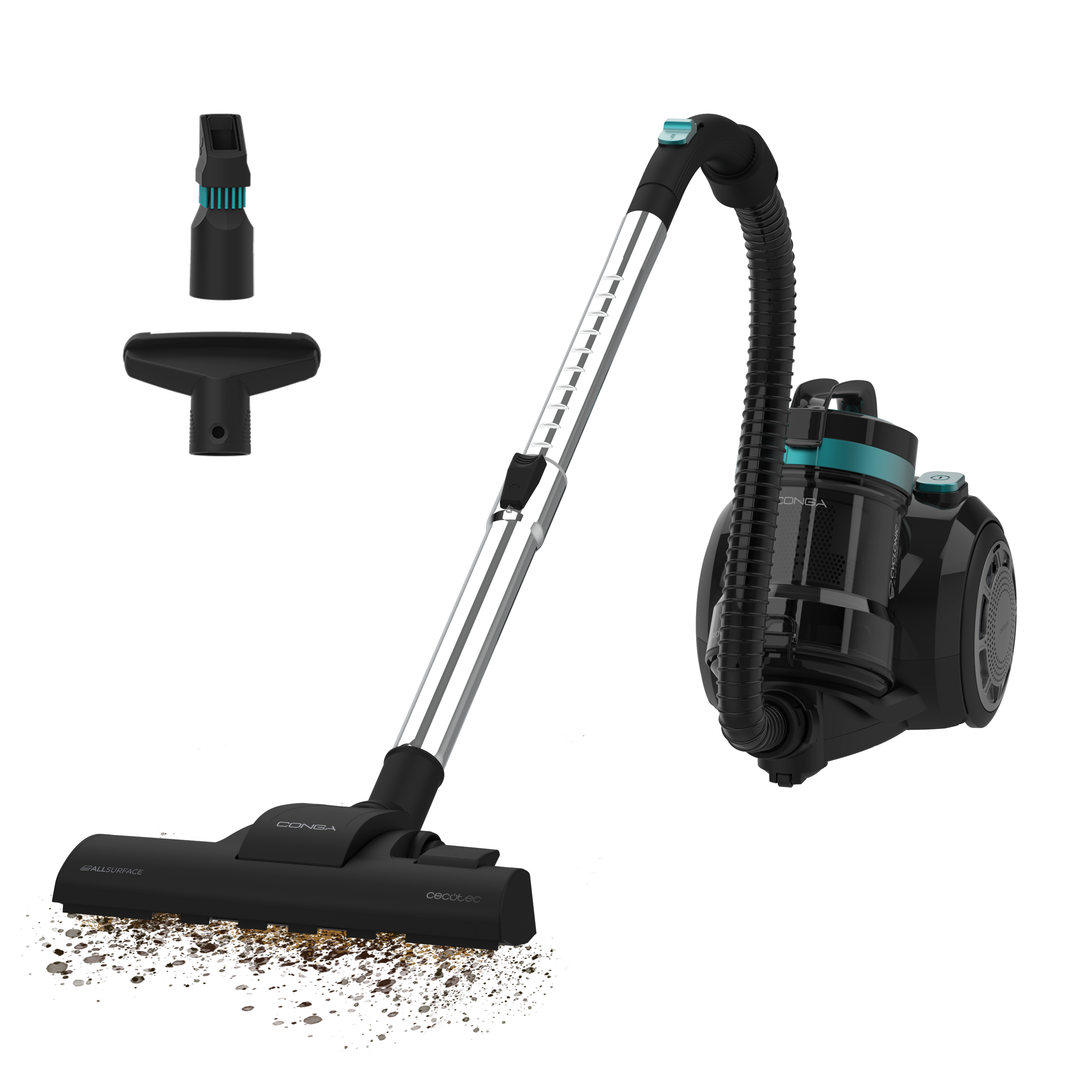 Cecotec Conga Rocksta Cyclonic Plus 800 W Puissance Aspirateur Sans Sac Multisurface