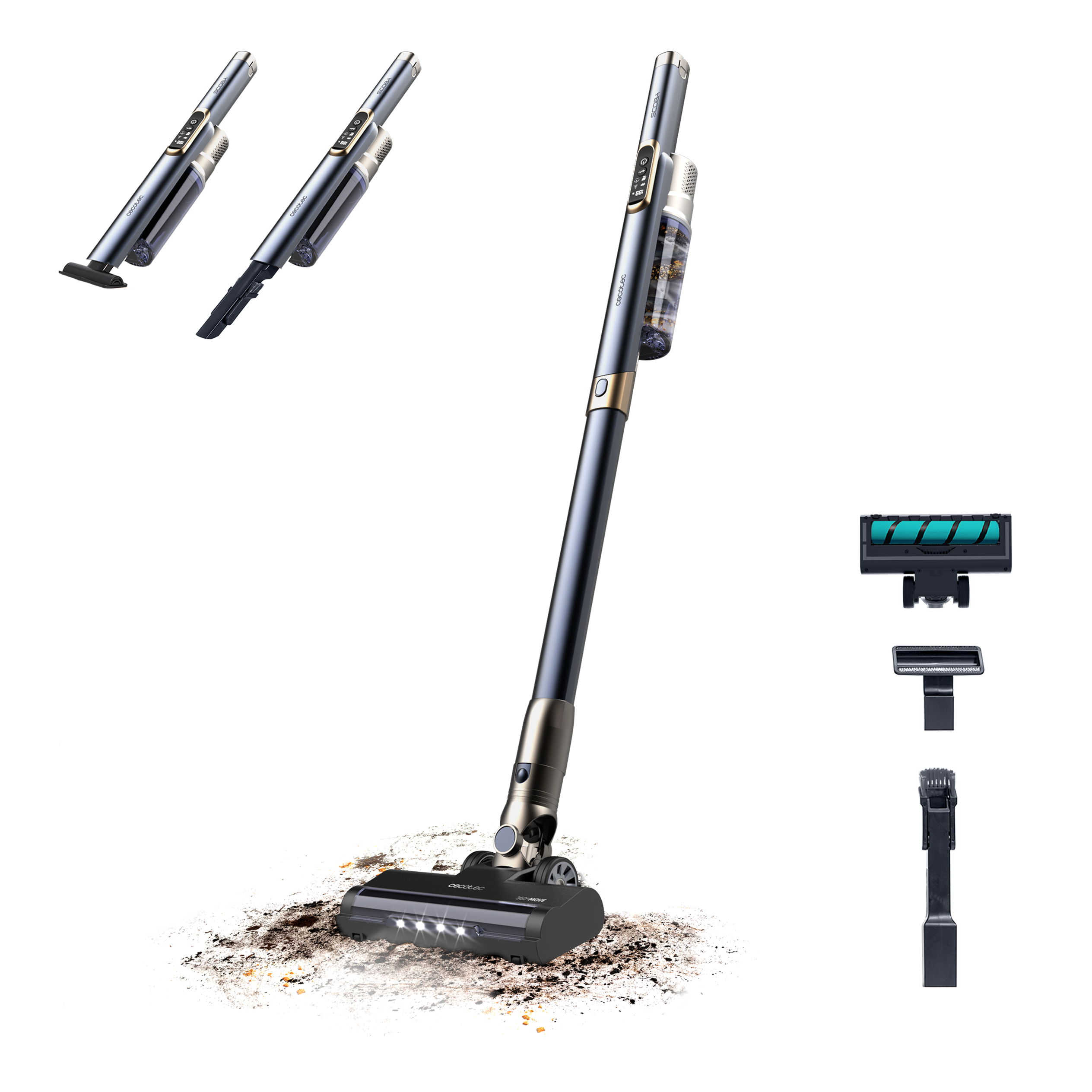 Cecotec Scoba 3000 Aspiradora 2 en 1 Vertical y Mano Motor Brushless 210 W 40 min