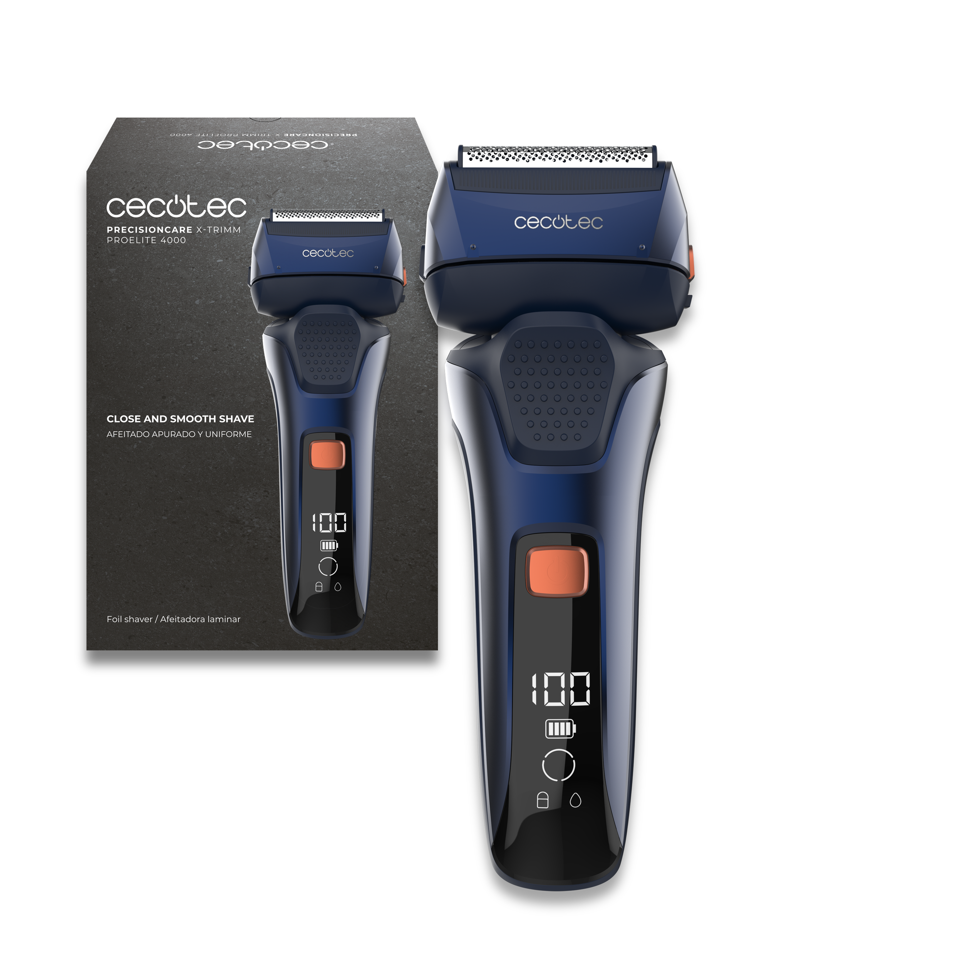 Cecotec Afeitadora Eléctrica PrecisionCare X Trimm ProElite 4000 Con 4 Cuchillas Y Uso Húmedo