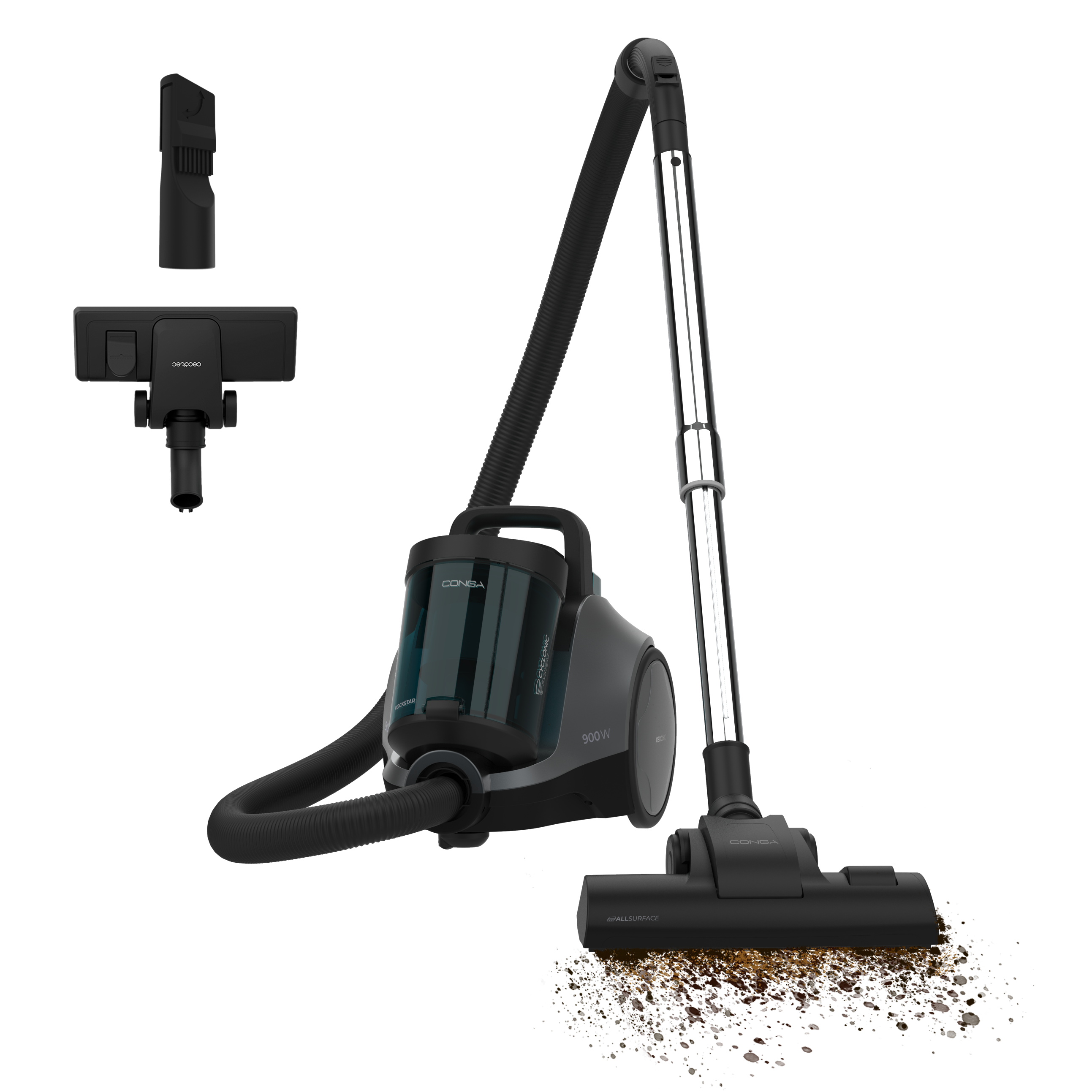 Cecotec Conga Rockstar Cyclonic Pro Aspirateur 900 W 19 kPa Réservoir de 2,5 L avec Accessoires