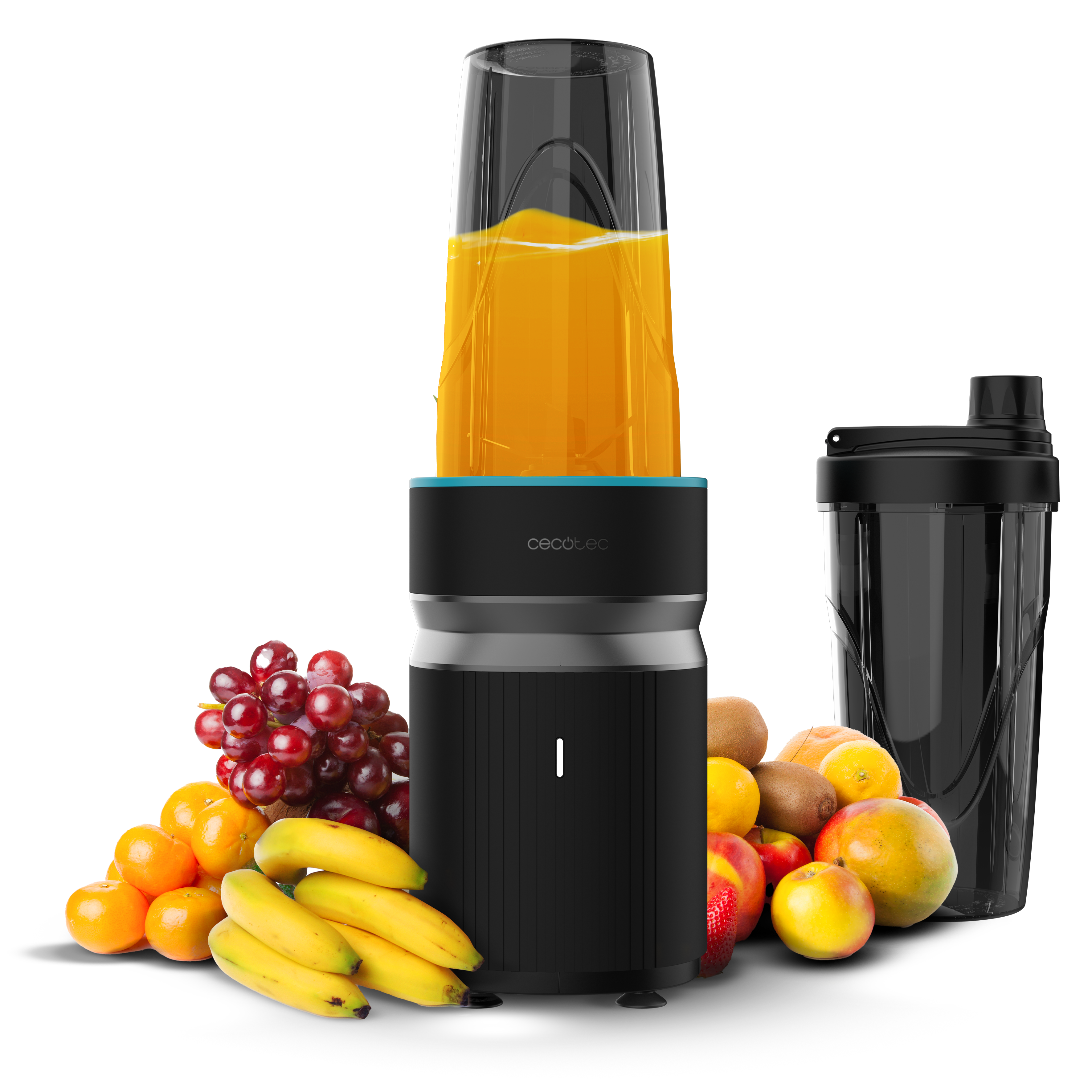 Cecotec PowerTitanium 1000 Push2Go Duo Licuadora 1000 W Con Cuchillas De Acero Y Vaso Doble