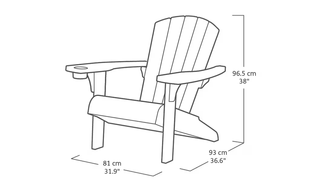 Keter - Silla de exterior Alpine Adirondack blanco