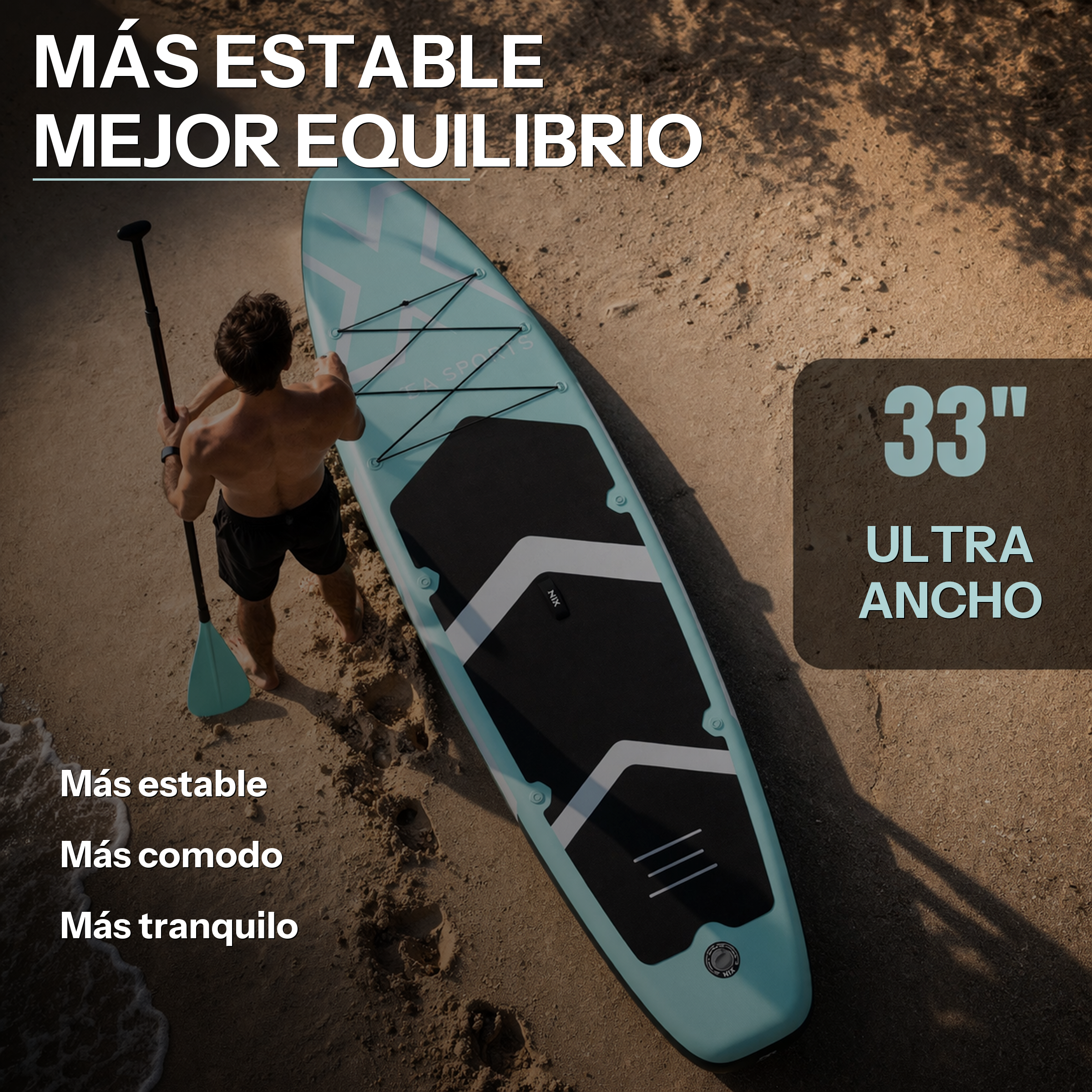 Tabla de paddle surf hinchable 11" 335 cm turquesa