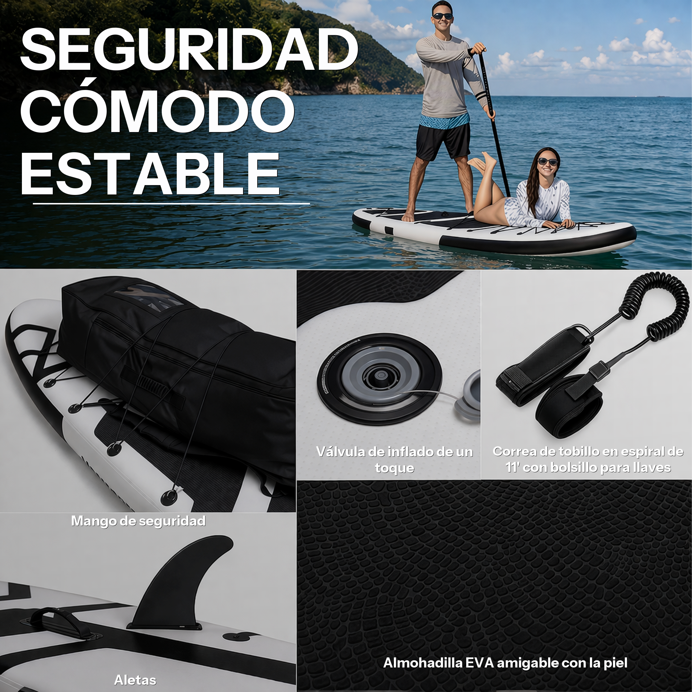 Tabla de paddle surf hinchable 11" 335 cm blanca