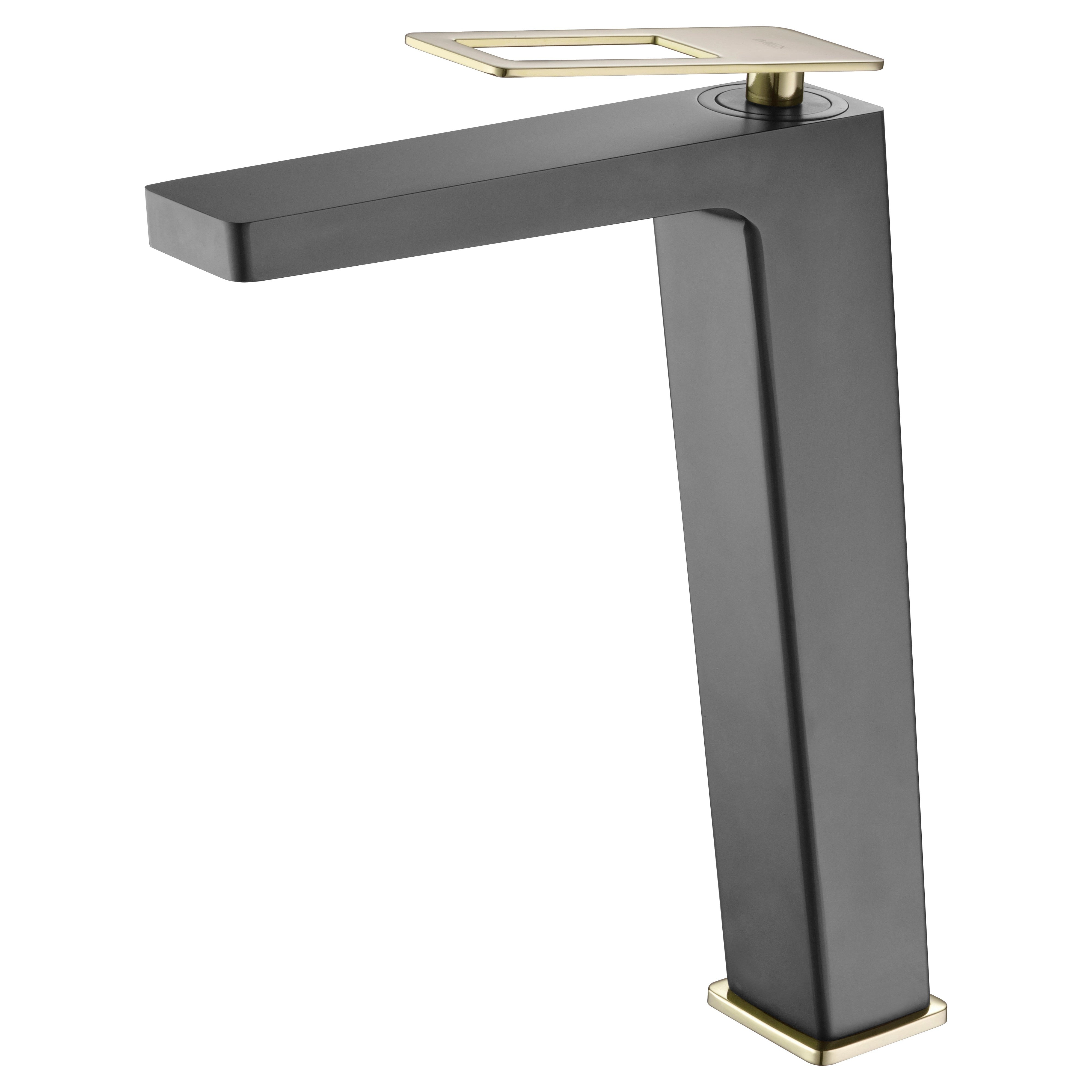 Imex - Monomando lavabo alto  Suecia negro oro brillo