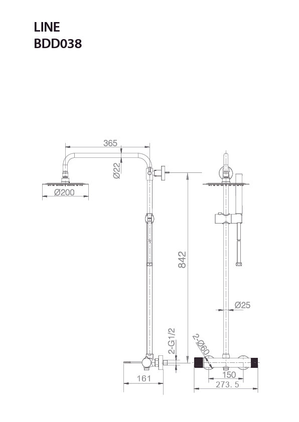 Imex – Line columna de ducha monomando