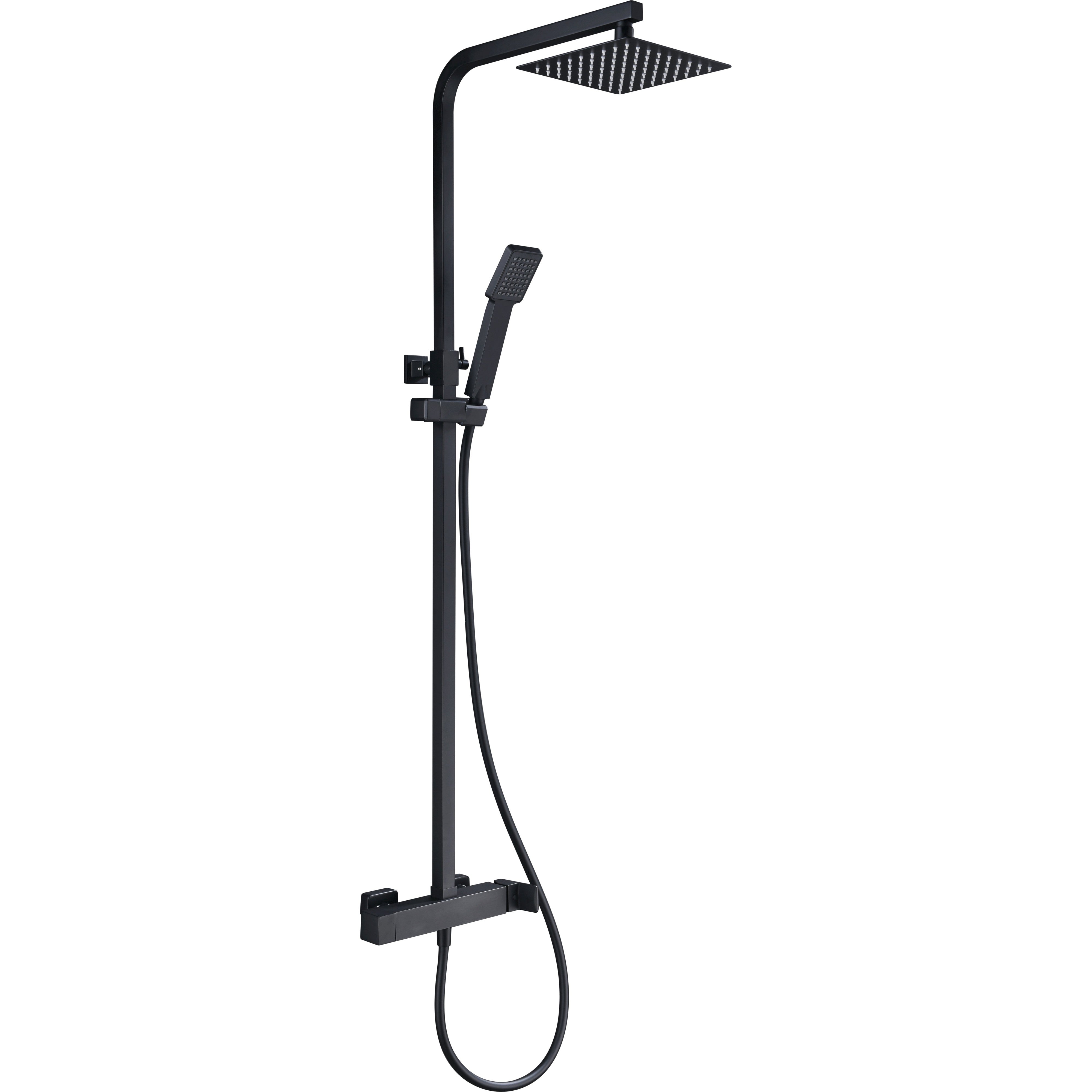 IMEX - Matte Black Monomando Shower Set