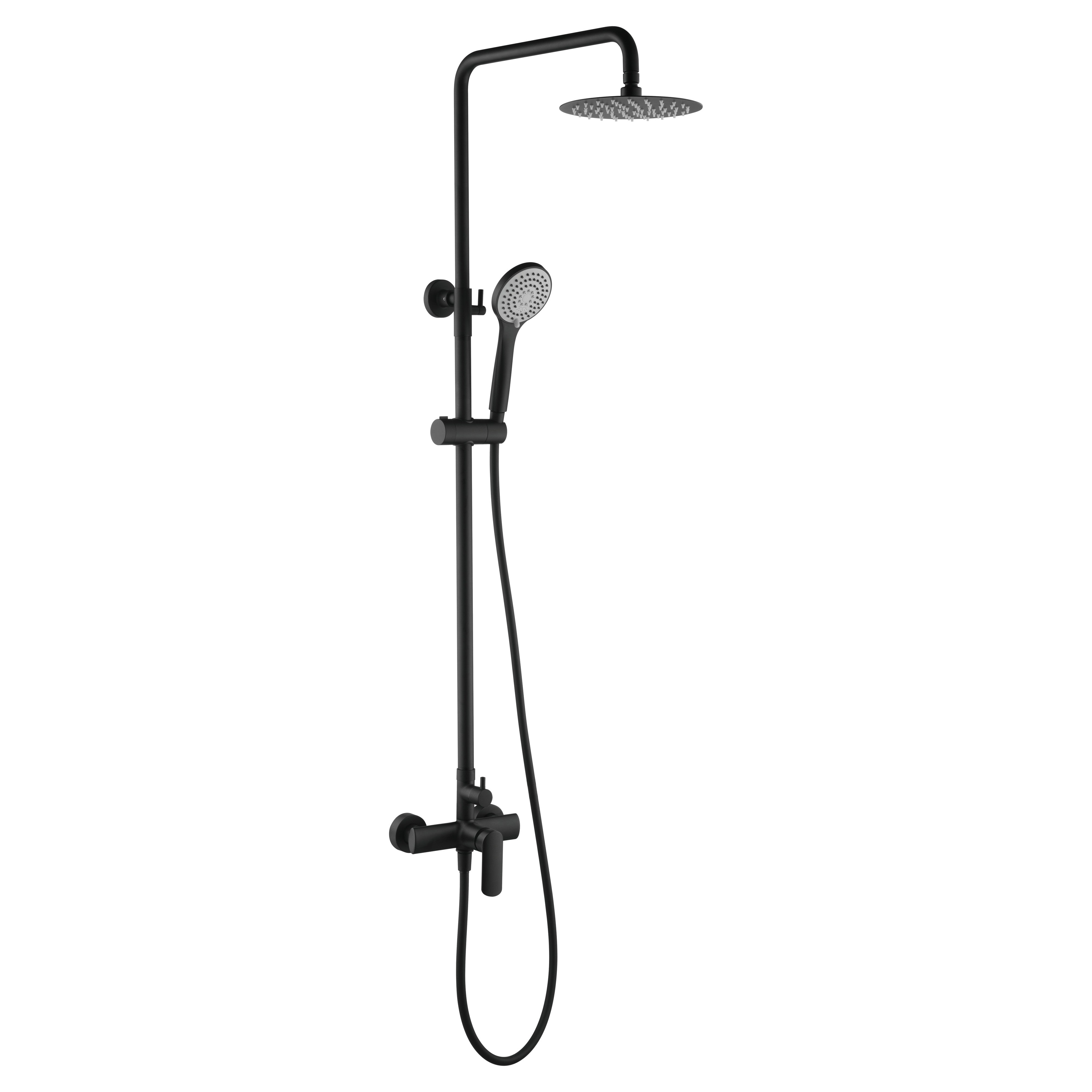 IMEX - Matte black monomando shower set