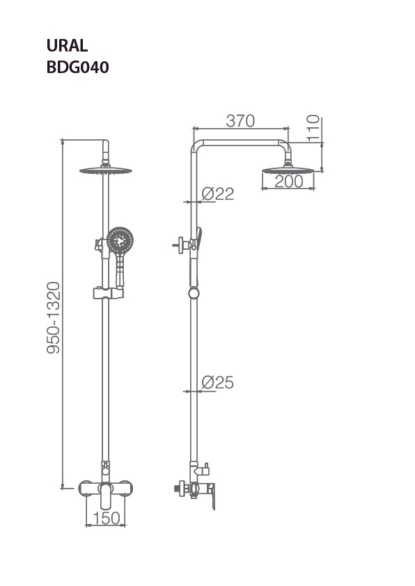 Imex – Ural columna de ducha monomando