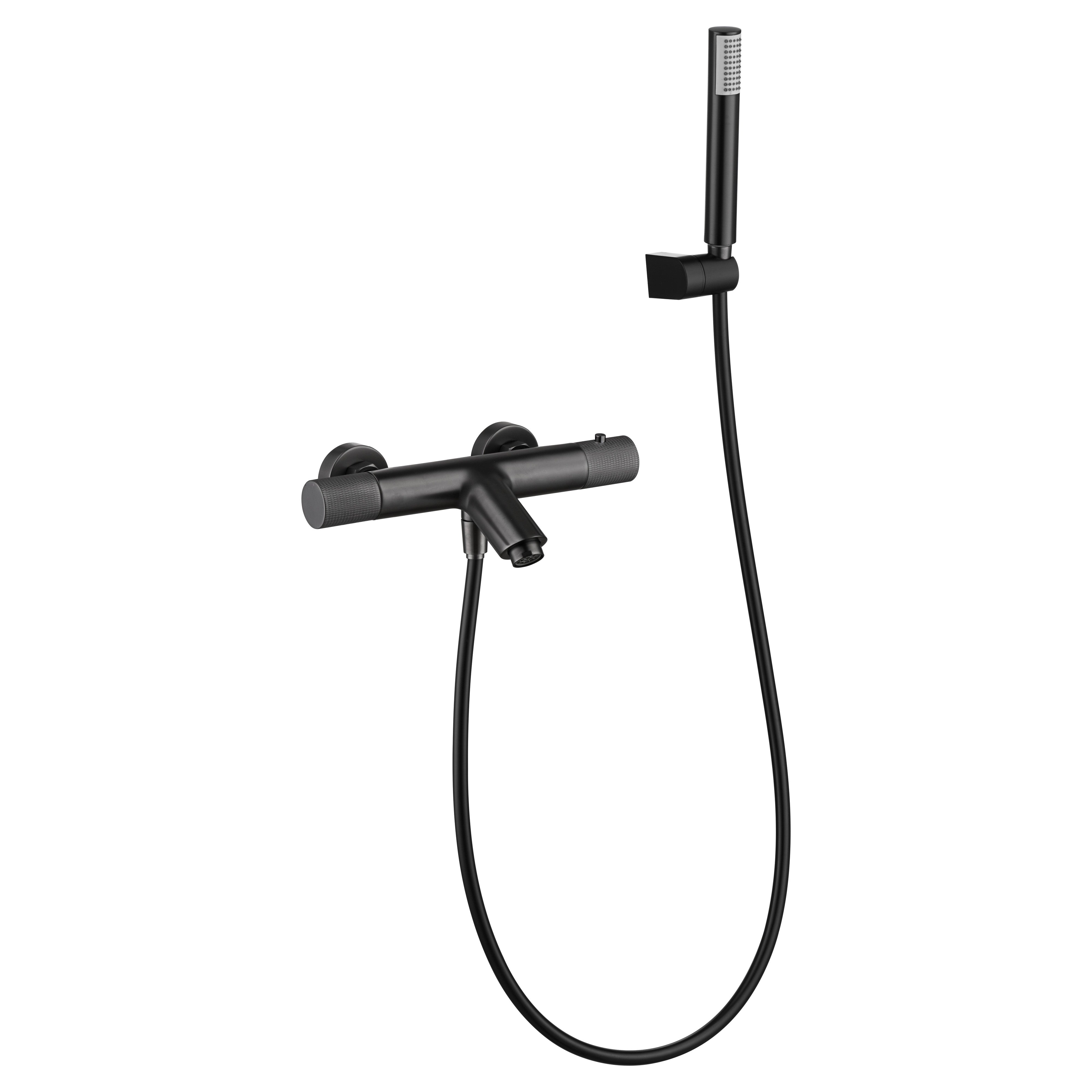 IMEX - Tap de salle de bain / ligne de douche thermostatique de la gomme noire