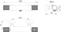 Imex - Kit de douche thermostatique de ligne rose brossé