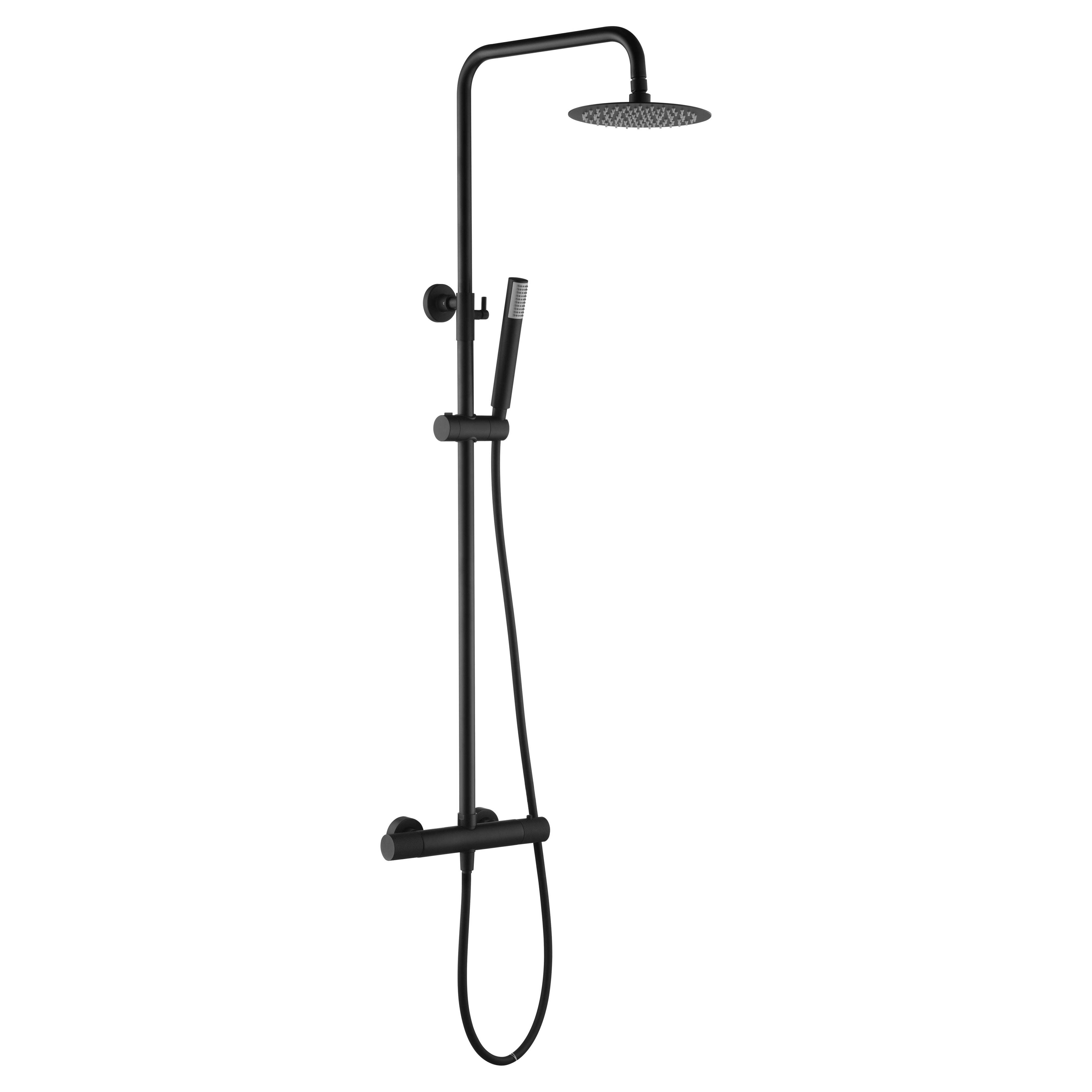 Imex - Thermostatic shower set Matte black line