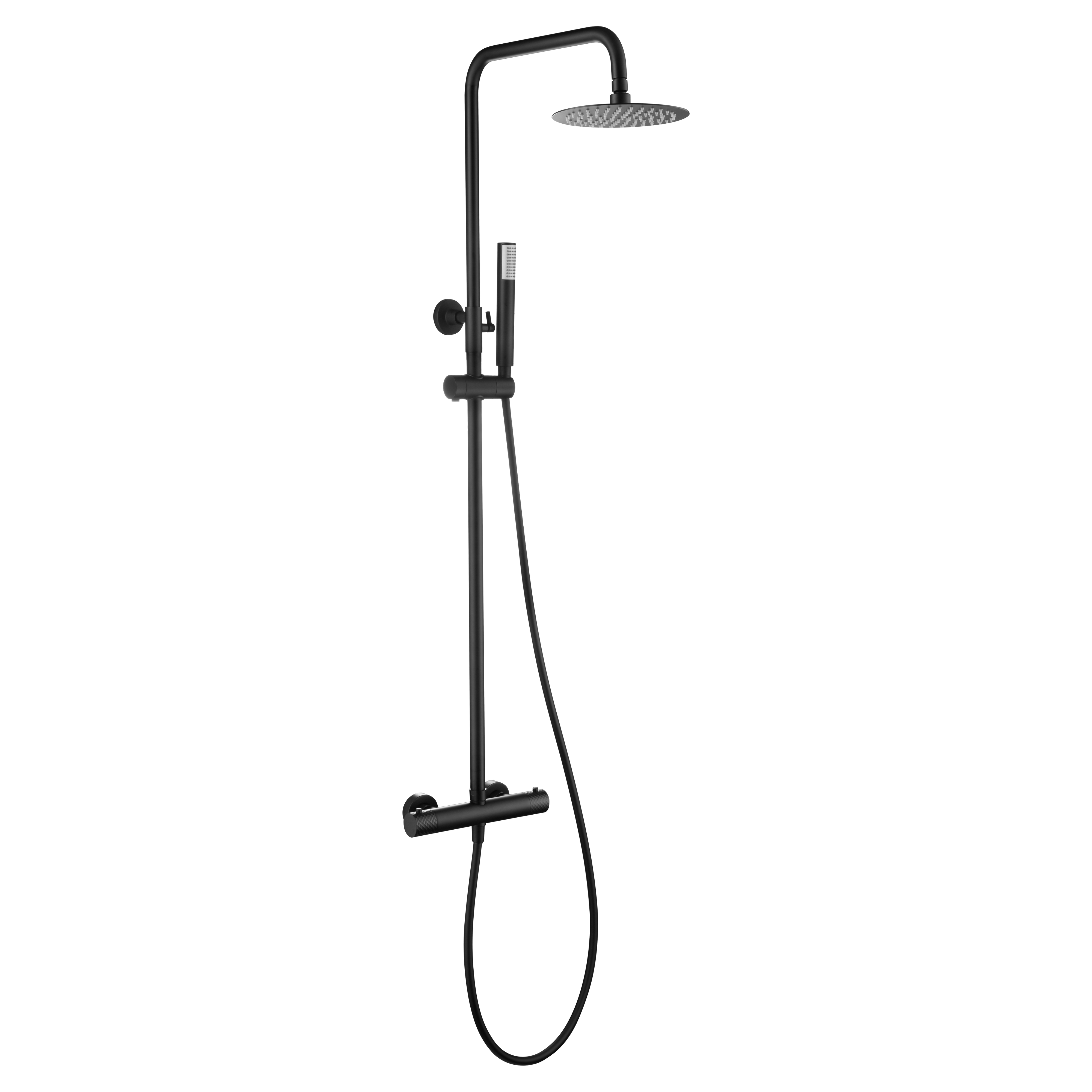 IMEX - Genoa Matte Black Thermostatic Shower