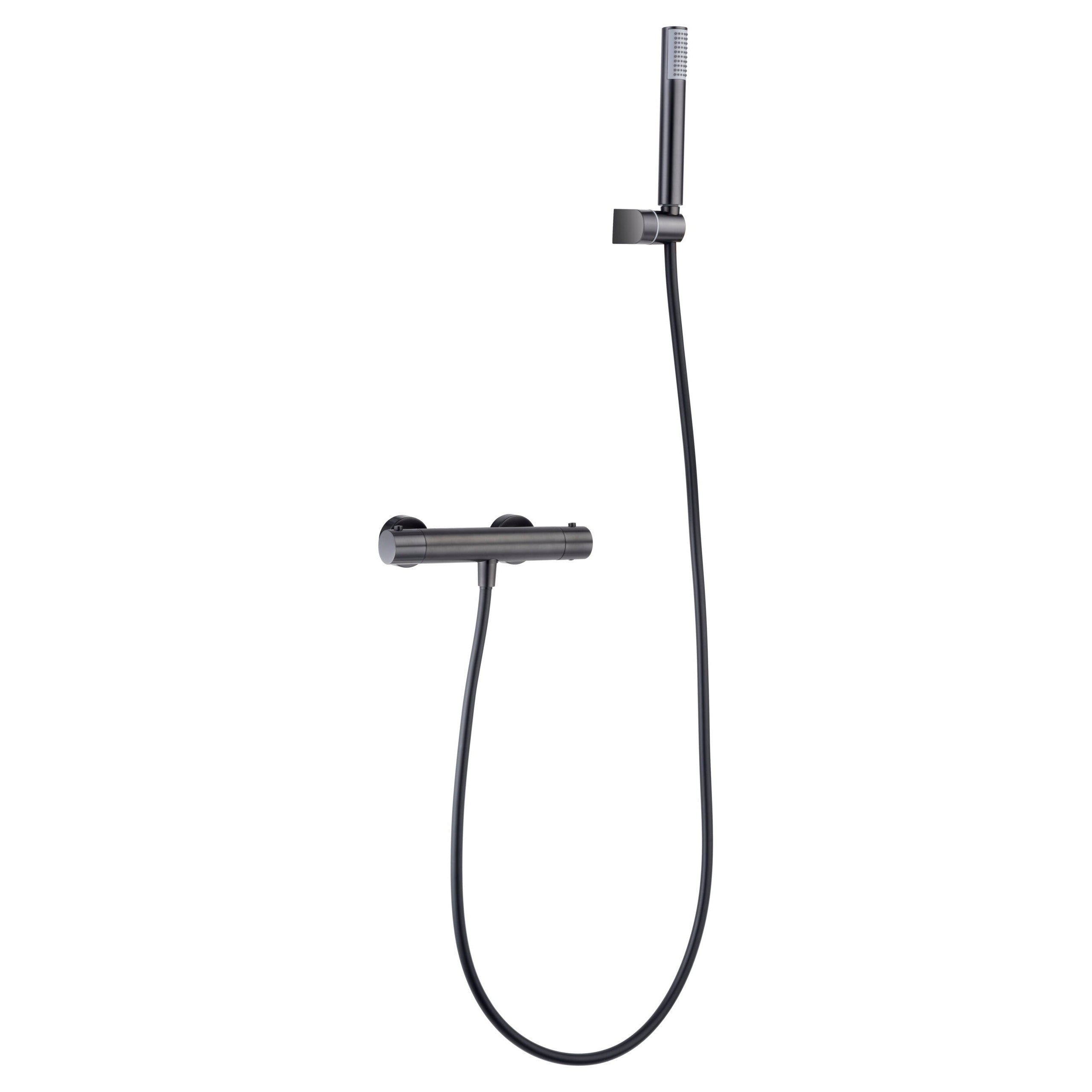 IMEX - Kit de douche thermostatique en métal de pistolet noir Monza