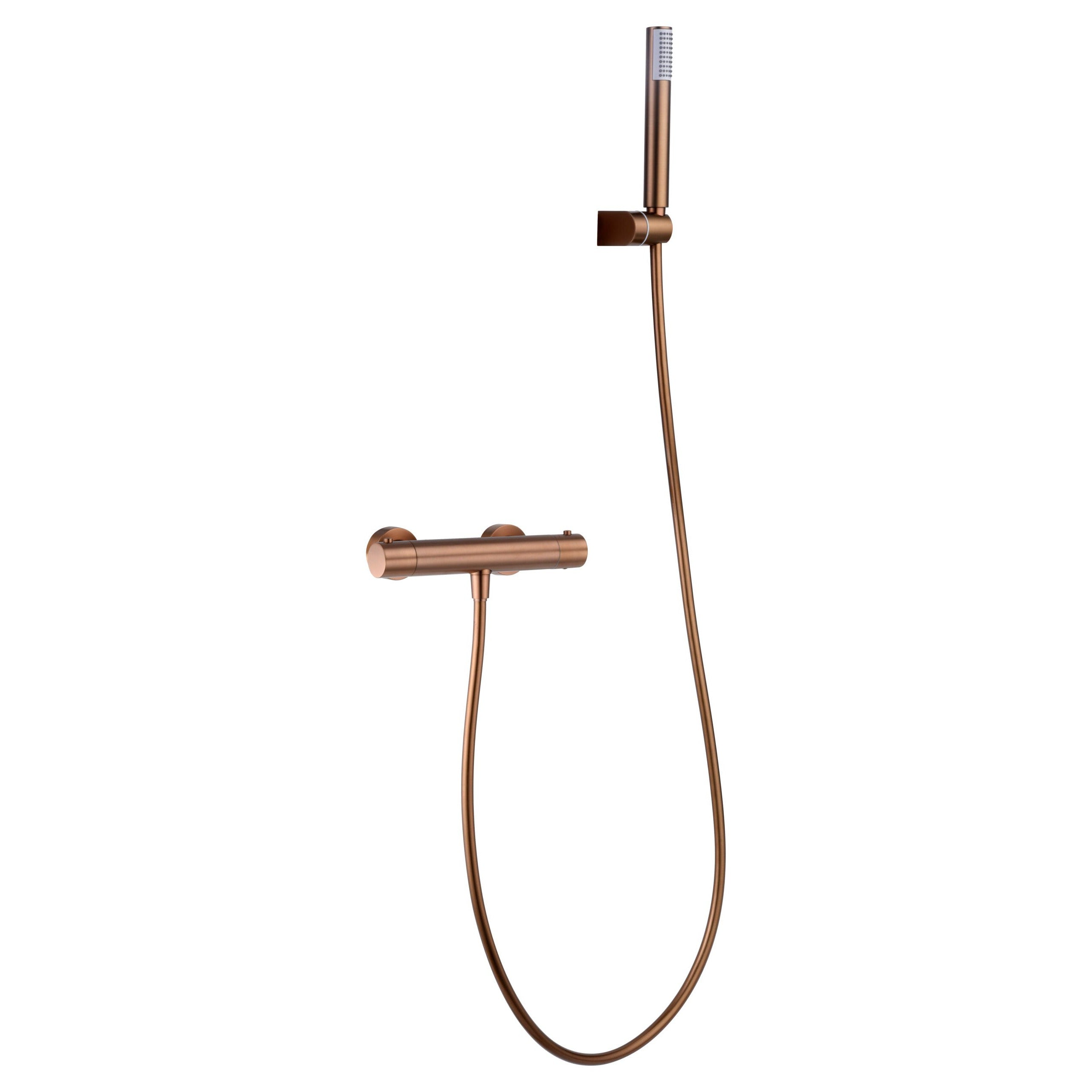 IMEX - Kit de douche thermostatique Monza Gold Rose brossé