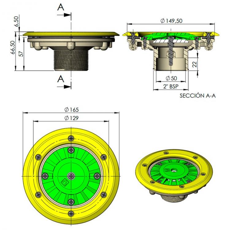 Back Papiece pour la piscine préfabriquée d'astralpool