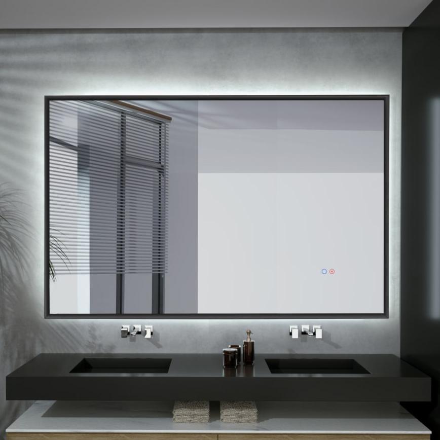 LeDimex - Miroir de salle de bain avec LED California Matte noir