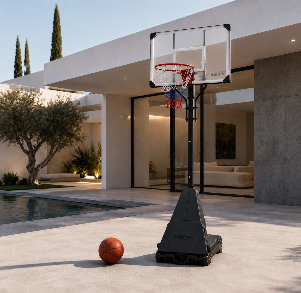 Panier de basket portable avec hauteur réglable 2,45-3,05 m