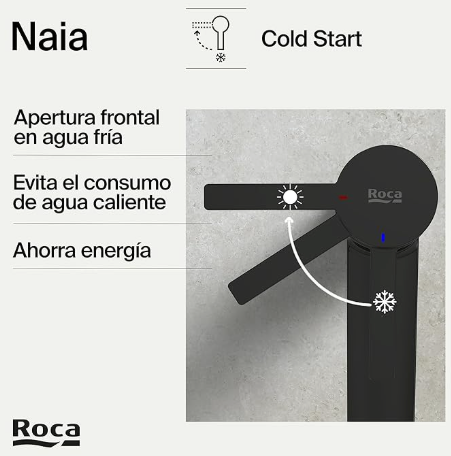 Roca - titânio preto curto titânio titan com corpo liso naia a5a3a96cn0