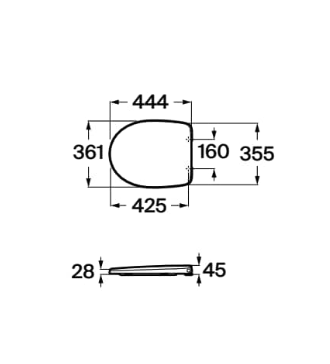 Roca - Tapa y asiento de SUPRALIT ® con caída amortiguada Victoria A801E52001