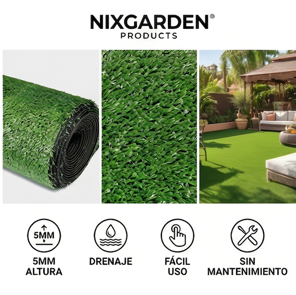 Nix Garden - Rollo Kunstrasen 5 mm Größe 1x5 m