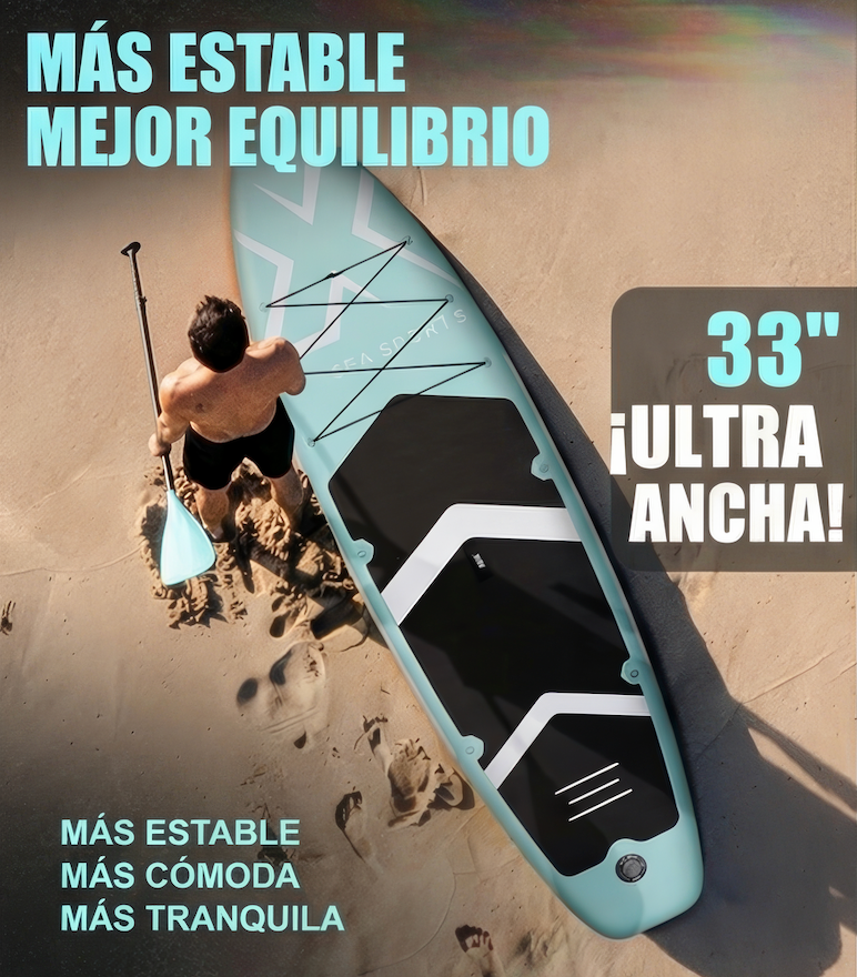 Nix Sports – Tabla de paddle surf hinchable 11" turquesa