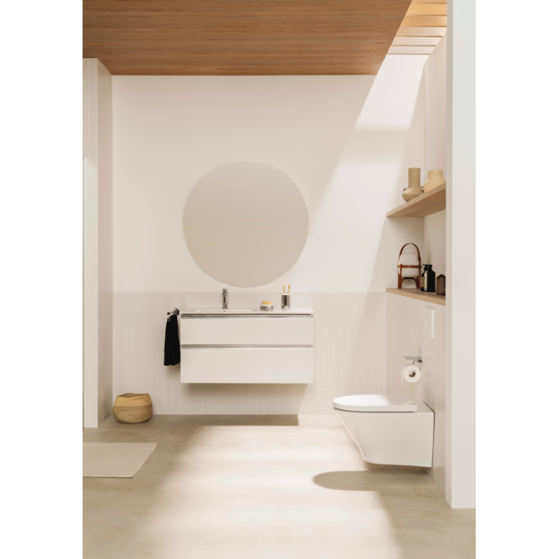 Roca - Inodoro completo suspendido round the gap con salida horizontal y fijaciones ocultas